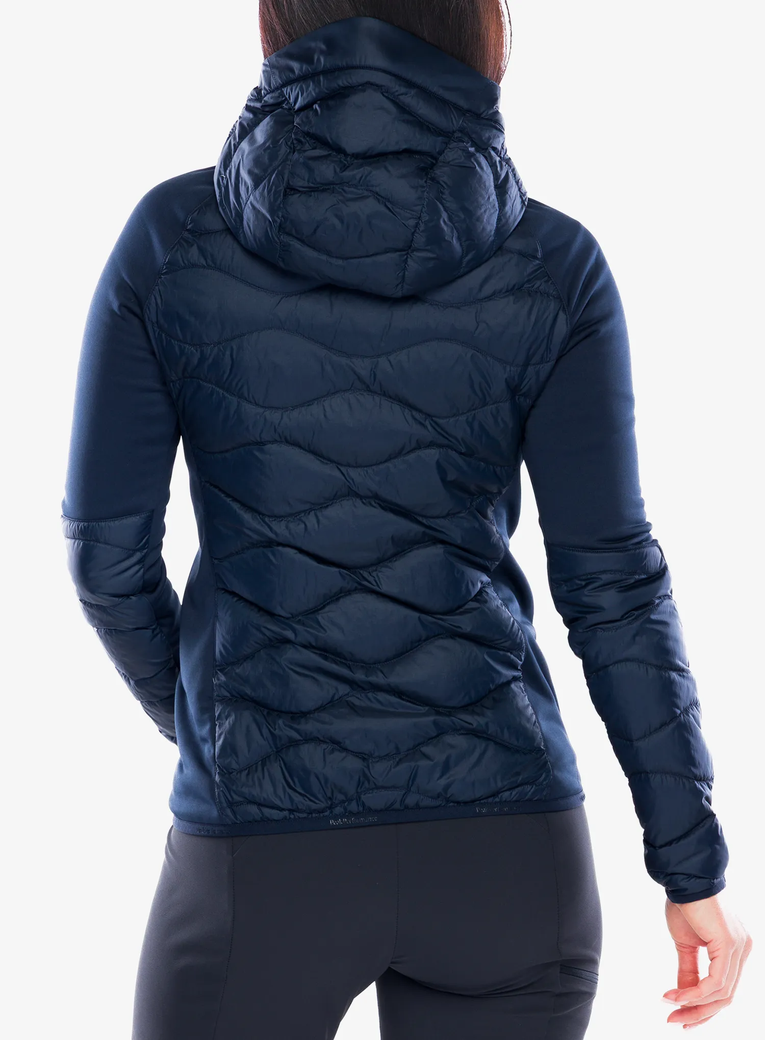 Hybridjacke Damen Peak Performance Helium Down Hybrid Hood - blue shadow