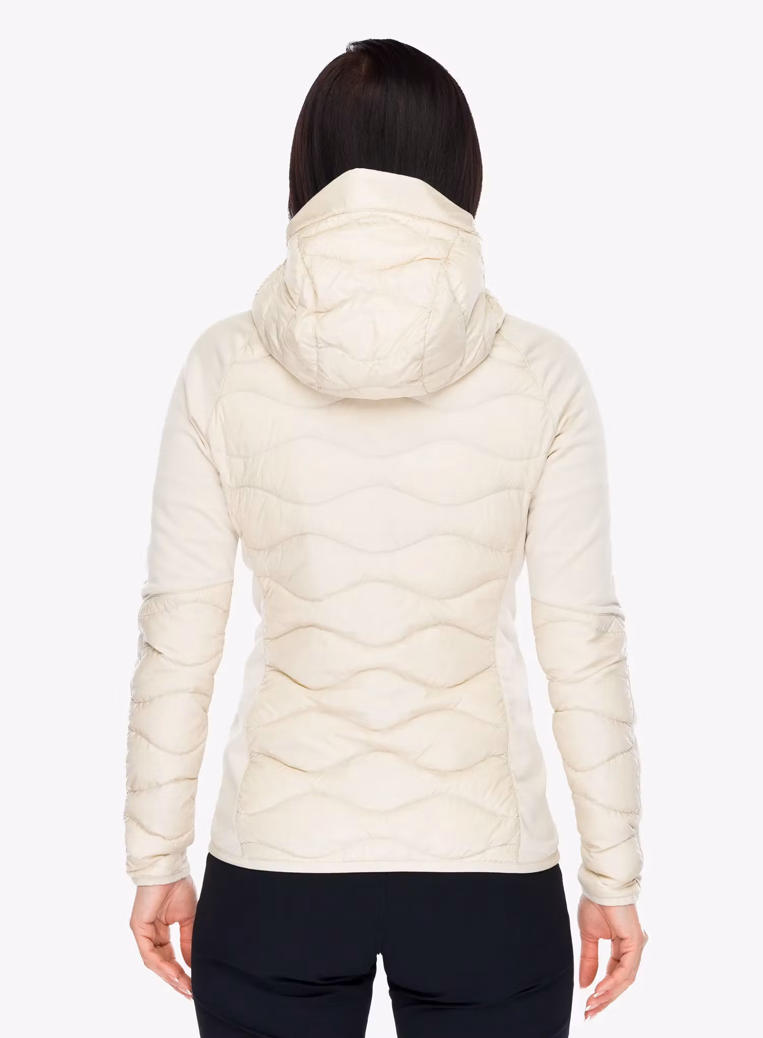 Hybridjacke Damen Peak Performance Helium Down Hybrid Hood - sand fog
