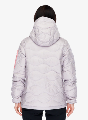 Daunenjacke Damen Peak Performance Helium Utility Down Hood Jacket - misty lavender/canary lime