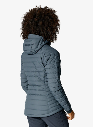 Daunenjacke Damen Rab Microlight Windstopper Hoody - steel