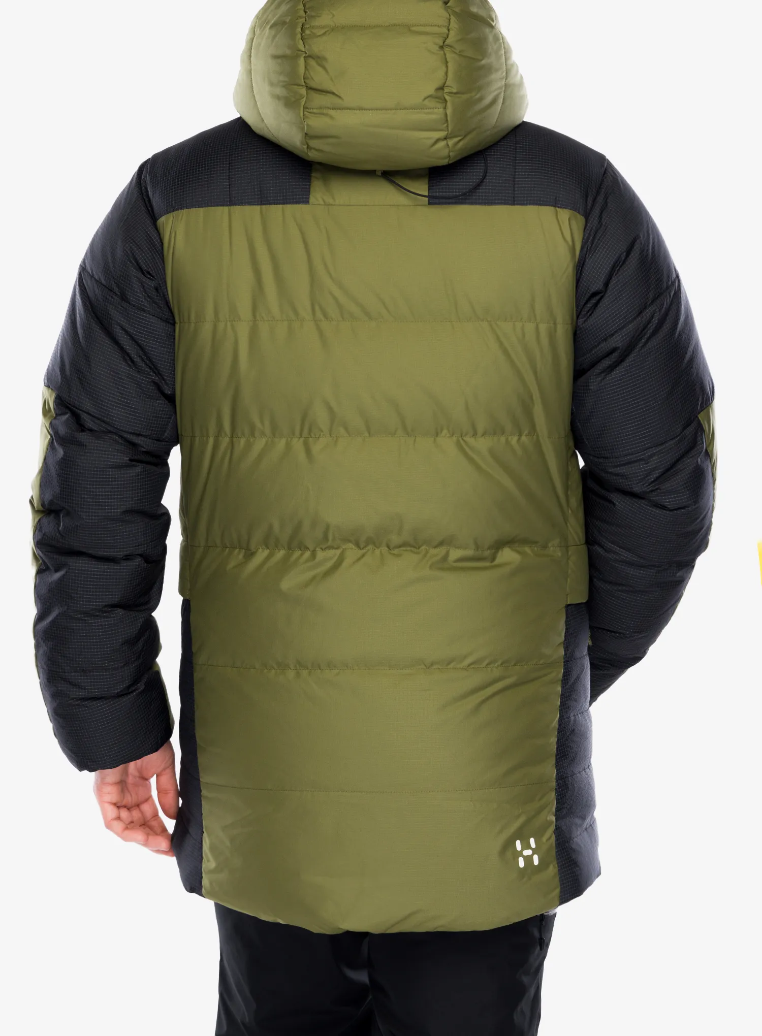 Daunenjacke Haglofs Riksgransen Down 850 Hood - olive green/true black