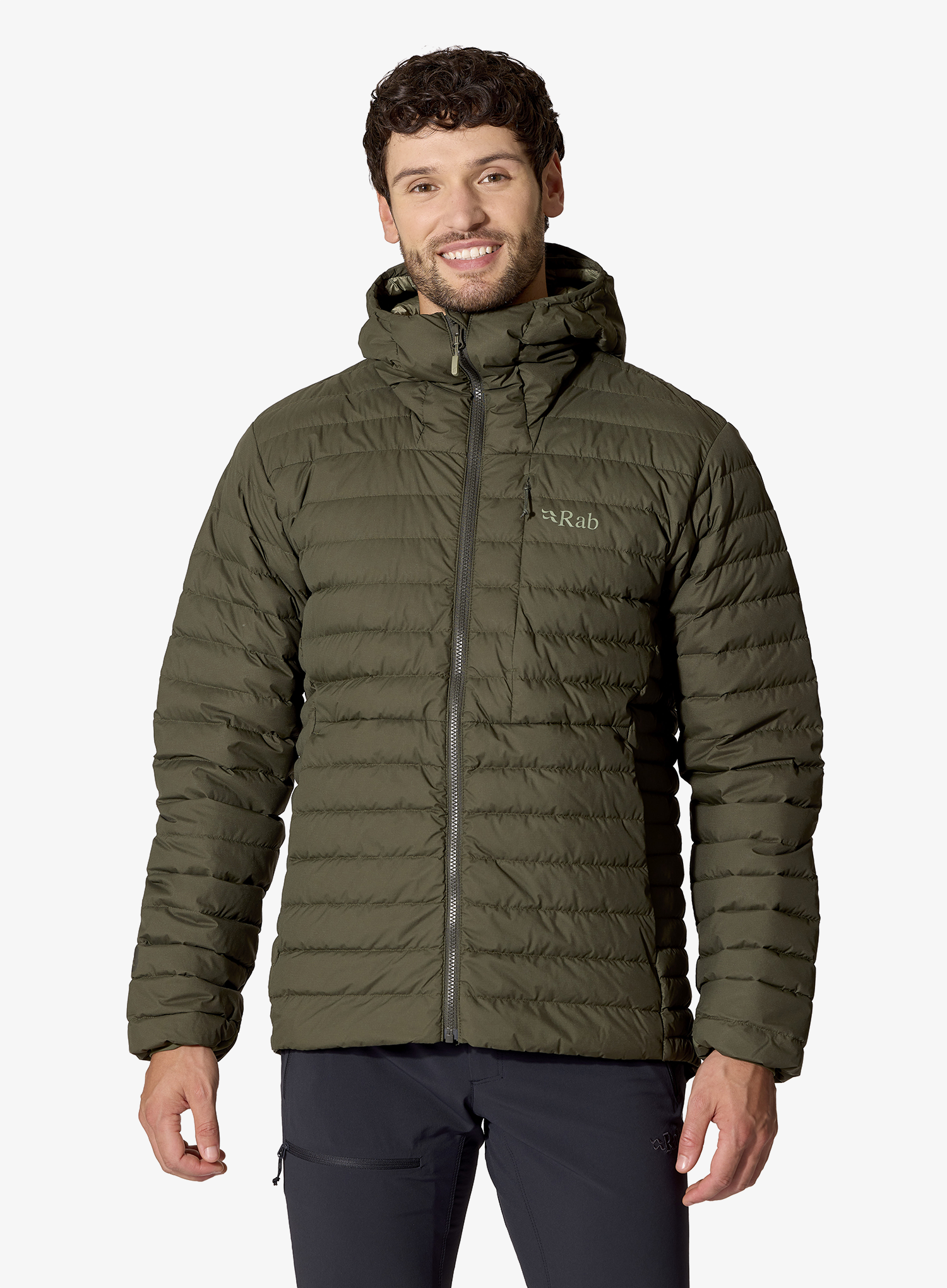 Daunenjacke Rab Microlight Windstopper Hoody - army