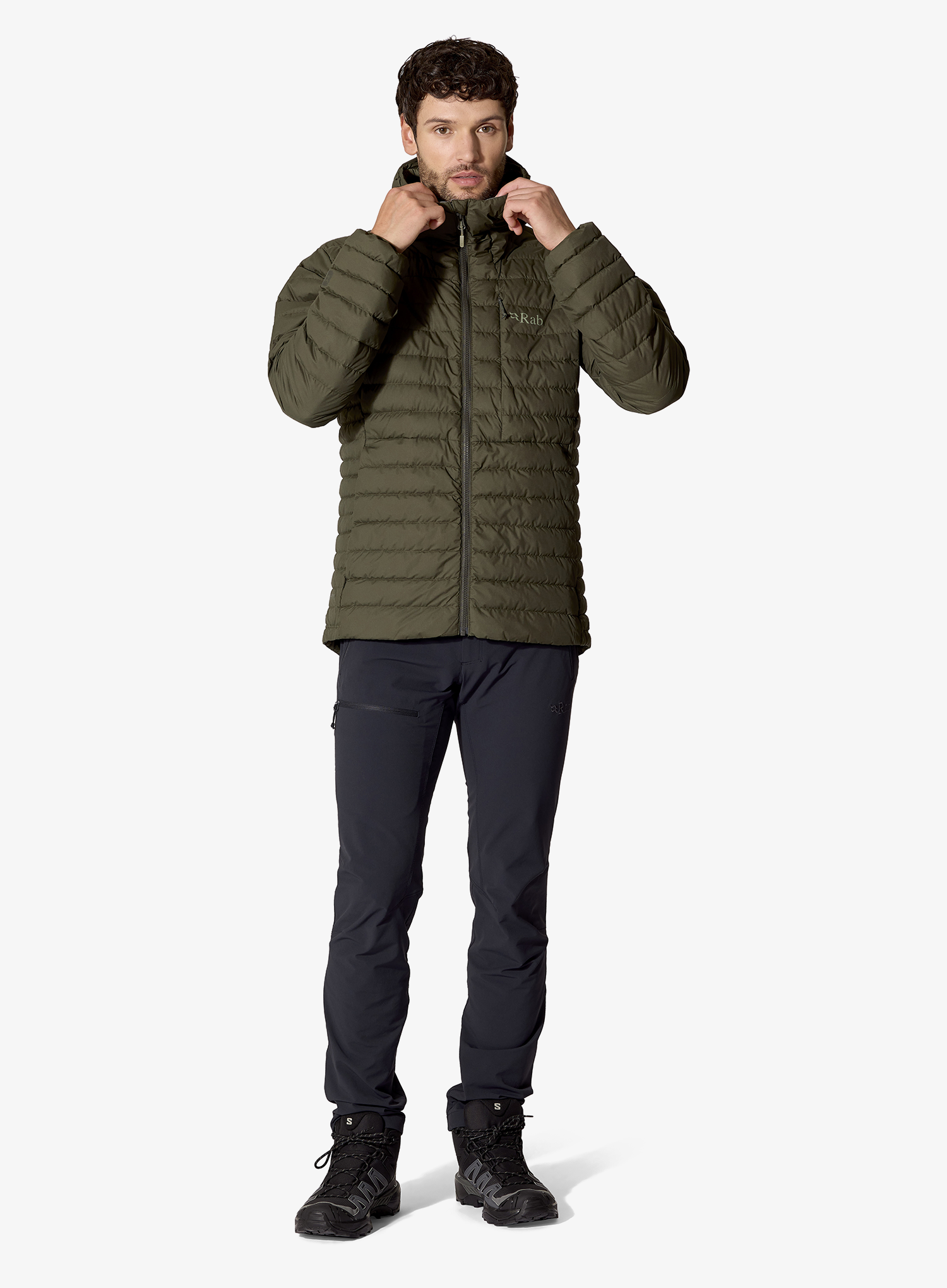 Daunenjacke Rab Microlight Windstopper Hoody - army