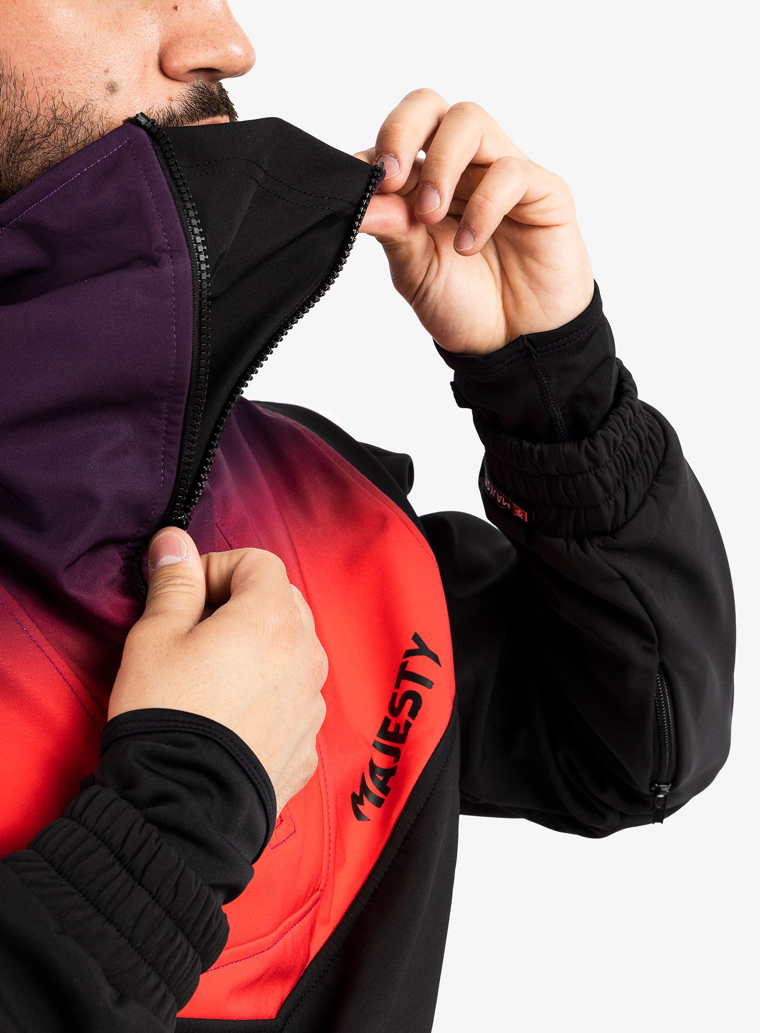 Jacke Herren Majesty Anorak Softshell - black/gradient red