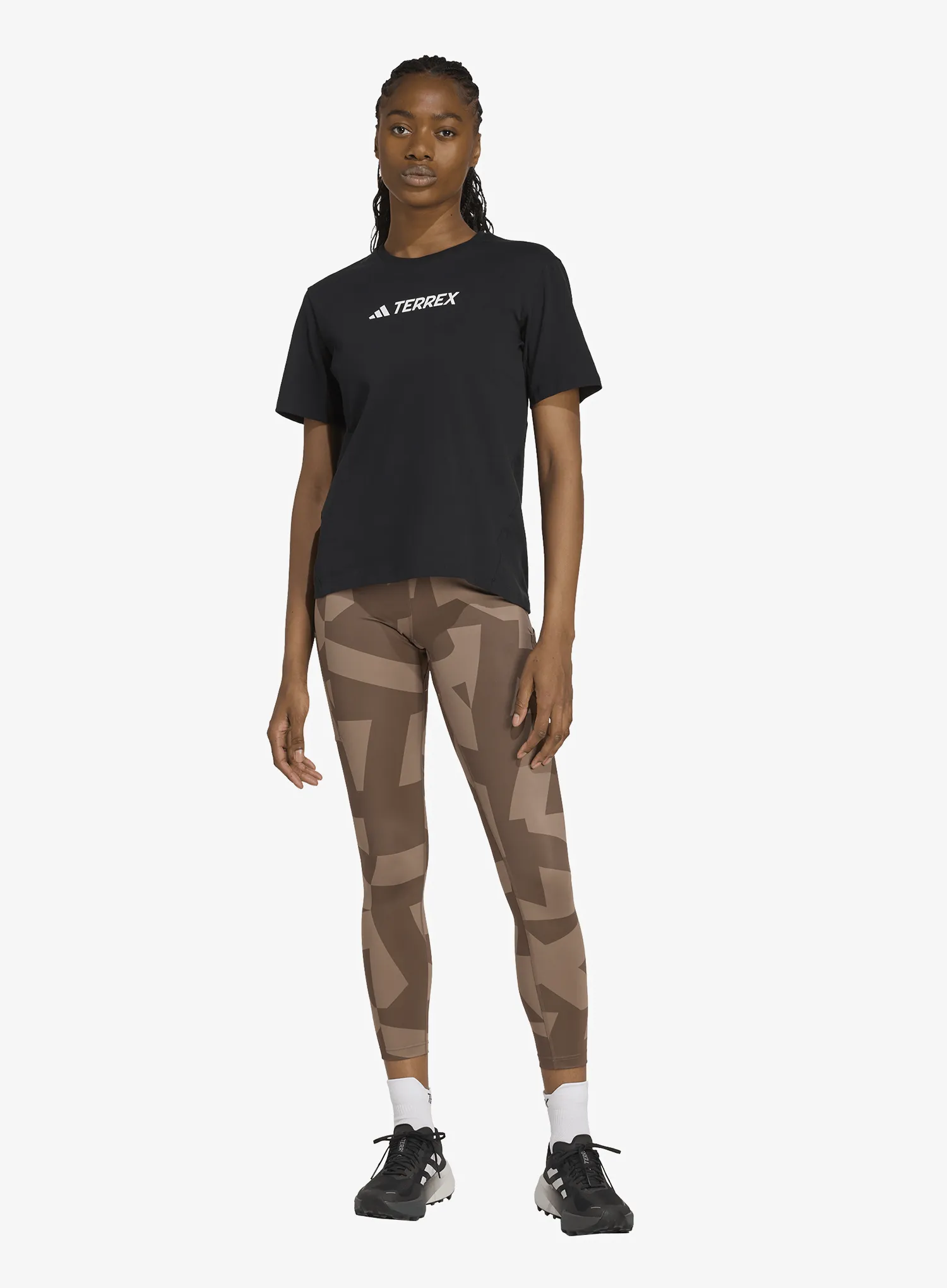 Leggings Damen adidas TERREX Multi Leggings Printed - trace brown/earth strata
