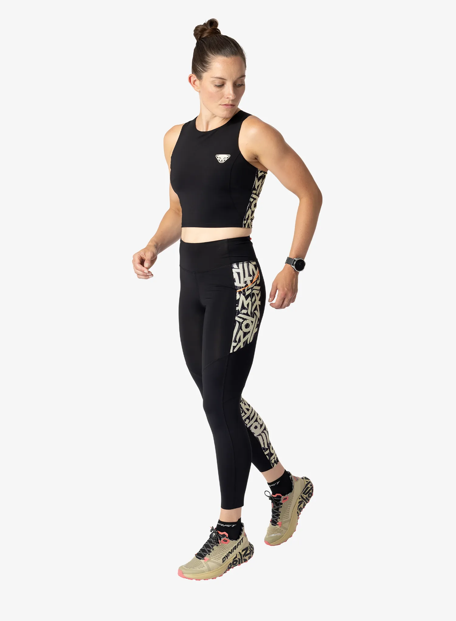 Lauftights Damen Dynafit Trail 7/8 Tights - black out/overcast