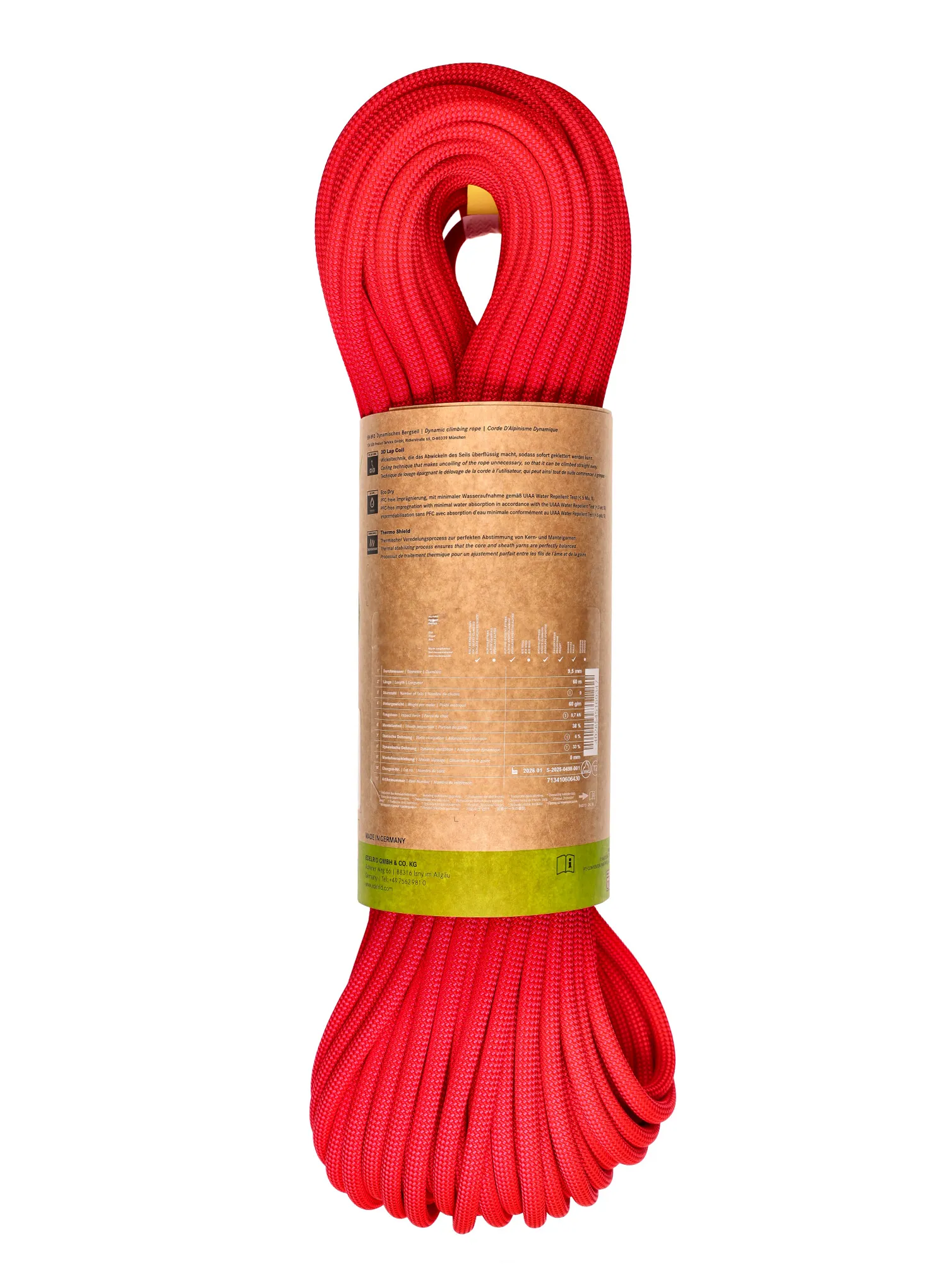 Dynamikseil Edelrid Eagle Lite Eco Dry 9,5 mm 60 m - neon coral
