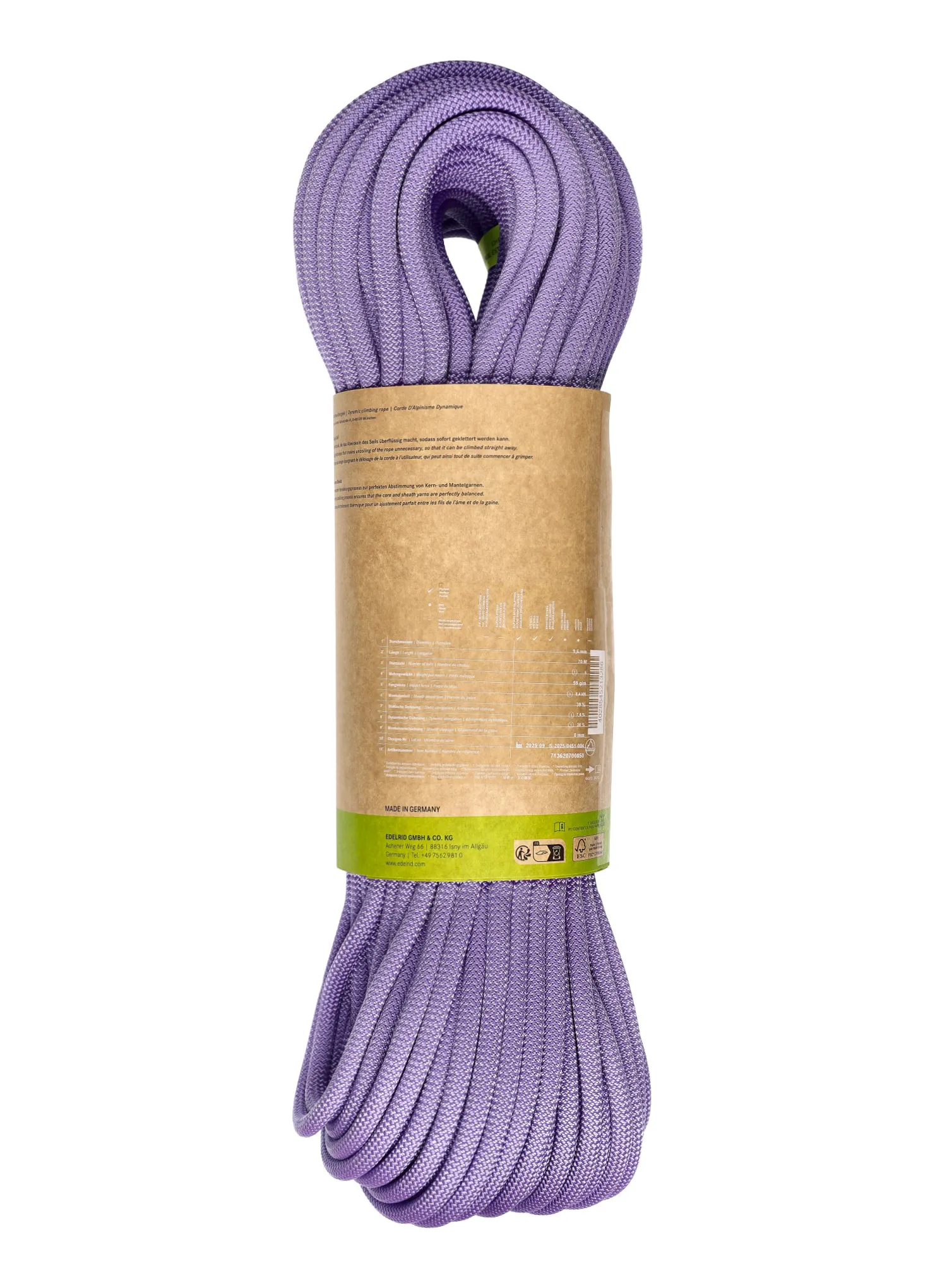 Dynamikseil Edelrid Neo 100 3R 9,6 mm 70 m - lavender