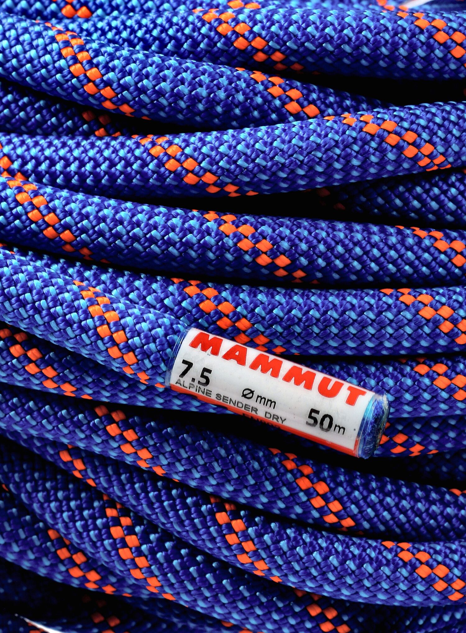 Doppelseil Mammut 7.5 Alpine Sender Dry Rope 50 m - blue/safety orange