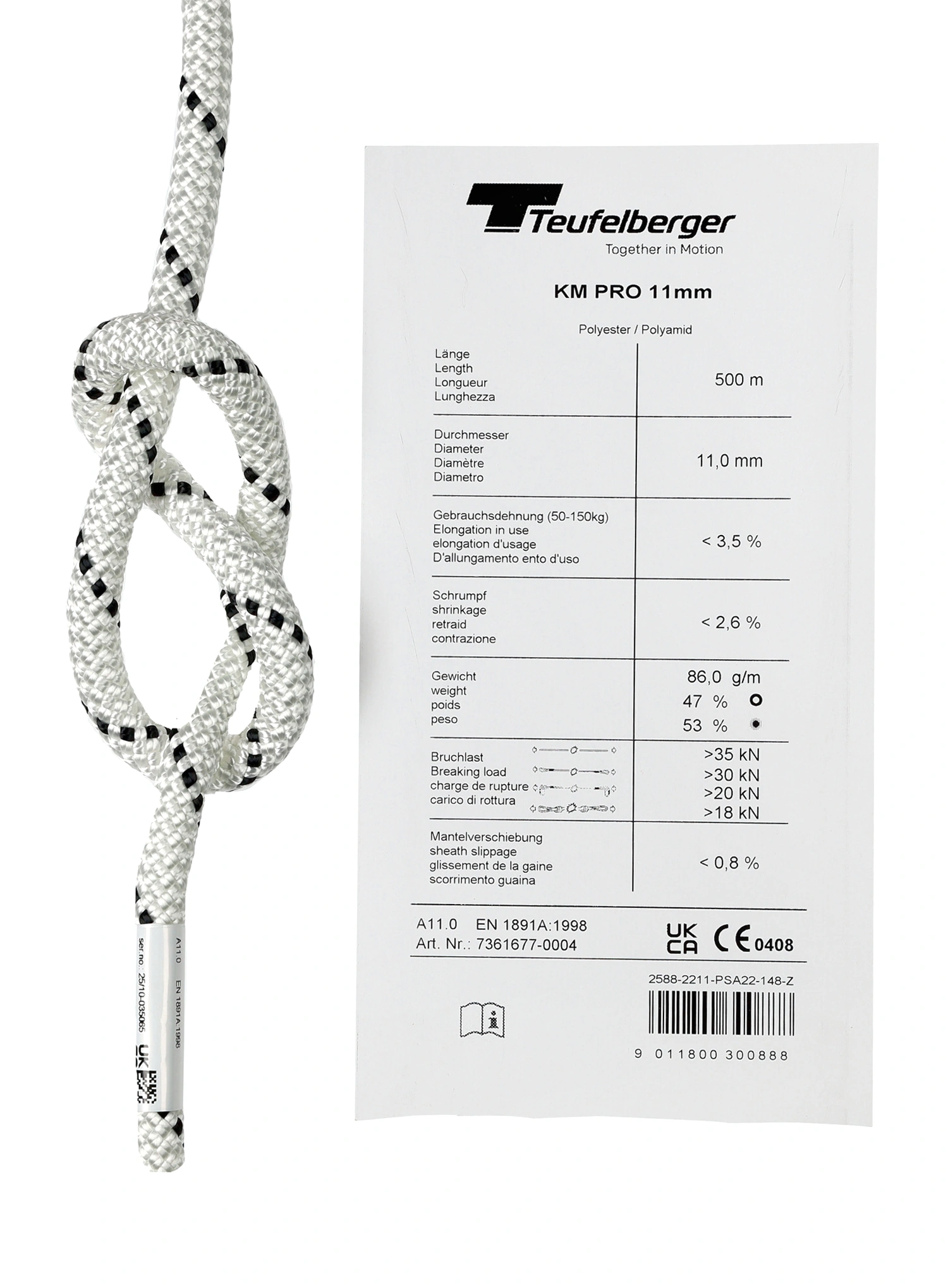 Statikseil Teufelberger KM Pro 11 mm - white