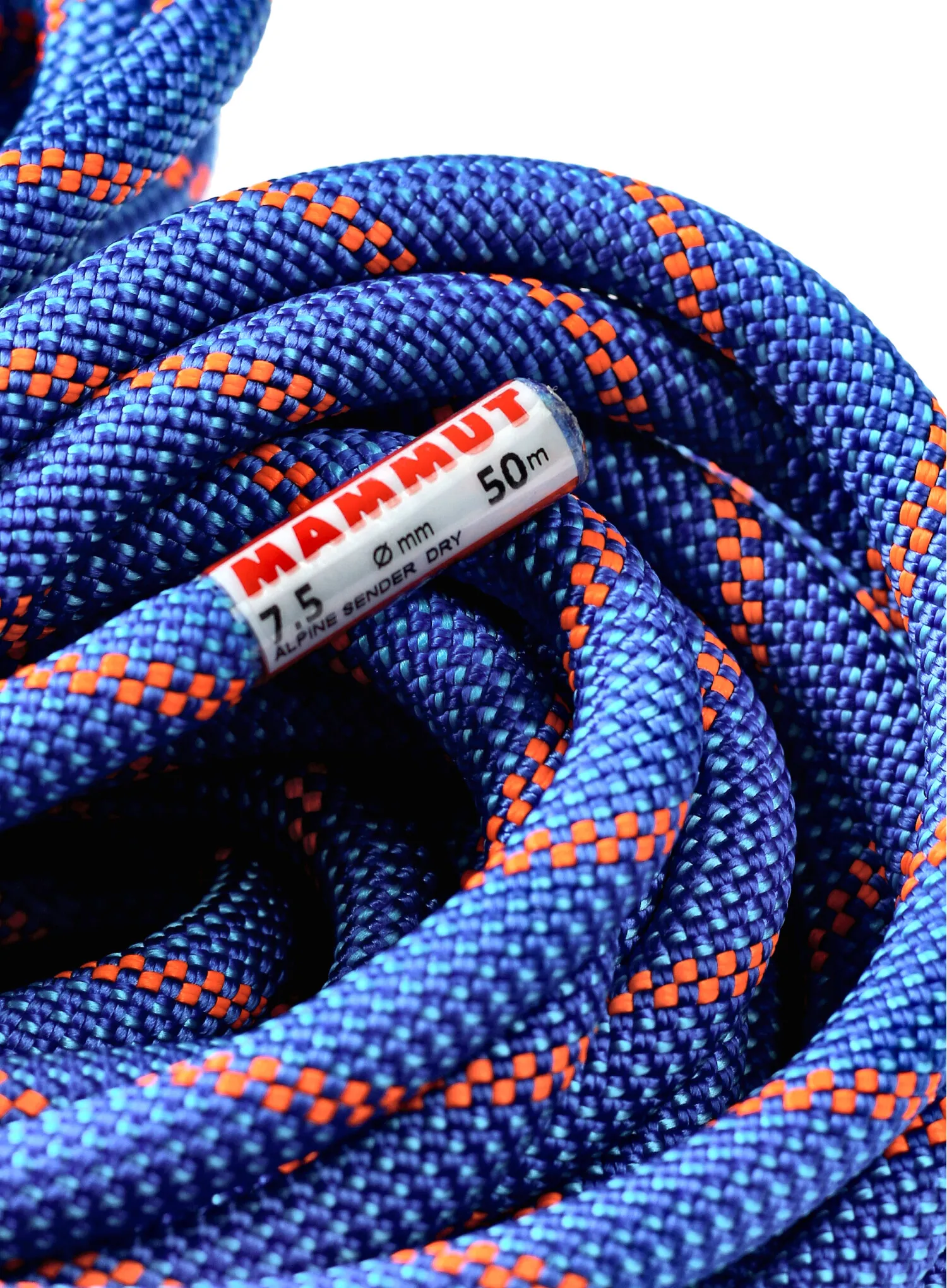 Kletterseil Mammut 7.5 Alpine Sender Dry Rope 50 m - blue/vibrant orange