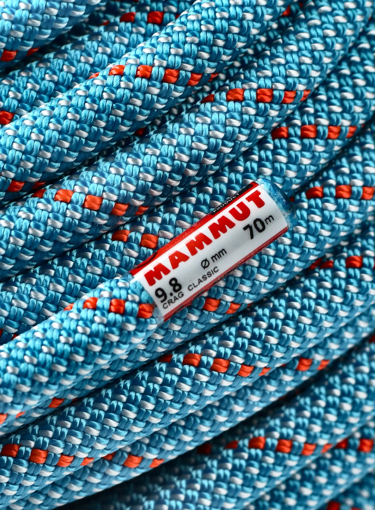 Kletterseil Mammut 9.8 Crag Classic Rope 70 m - white/ice mint