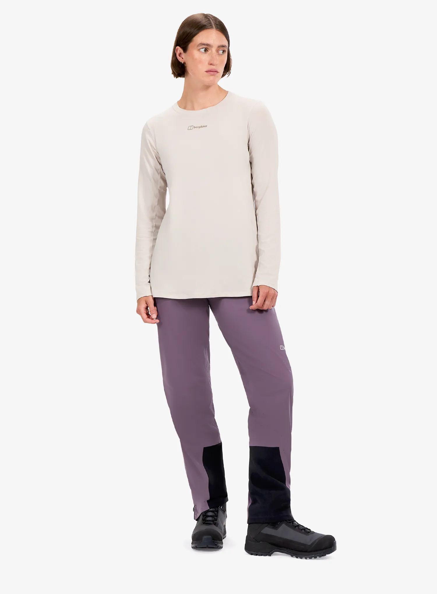 Langarmshirt Damen Berghaus Delta Ls Tee Af - stone