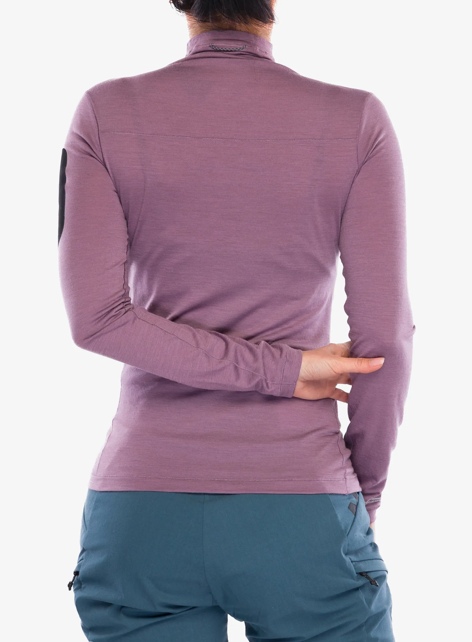 Langarmshirt Damen Mons Royale Diversion Merino Mock Neck Long Sleeve - mauve