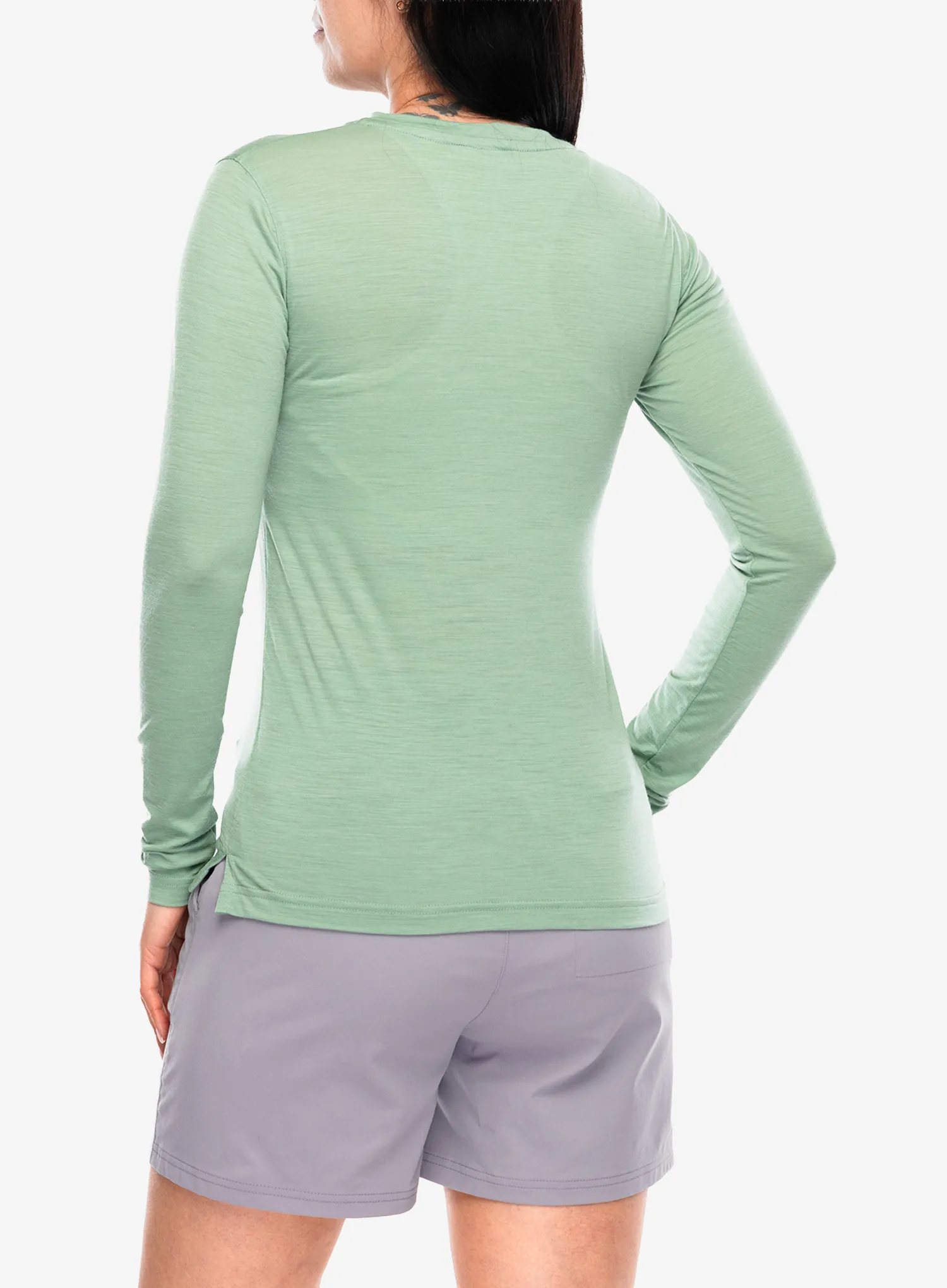 Langarmshirt Damen Sensor Merino Air Say Yes Tee LS - basil green