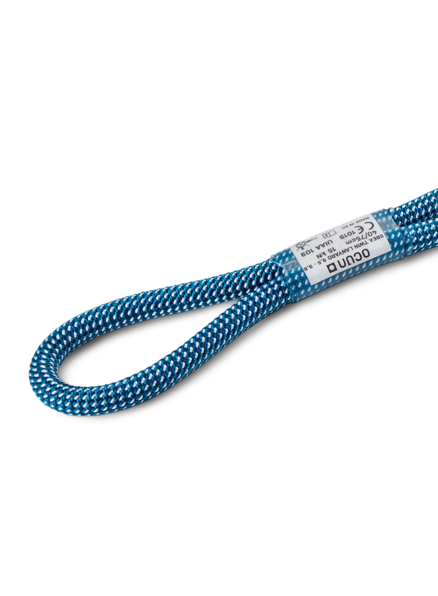 Fangleine Ocun Sbea Twin Lanyard 9,5-9,8 mm 40/75 cm - blue/white