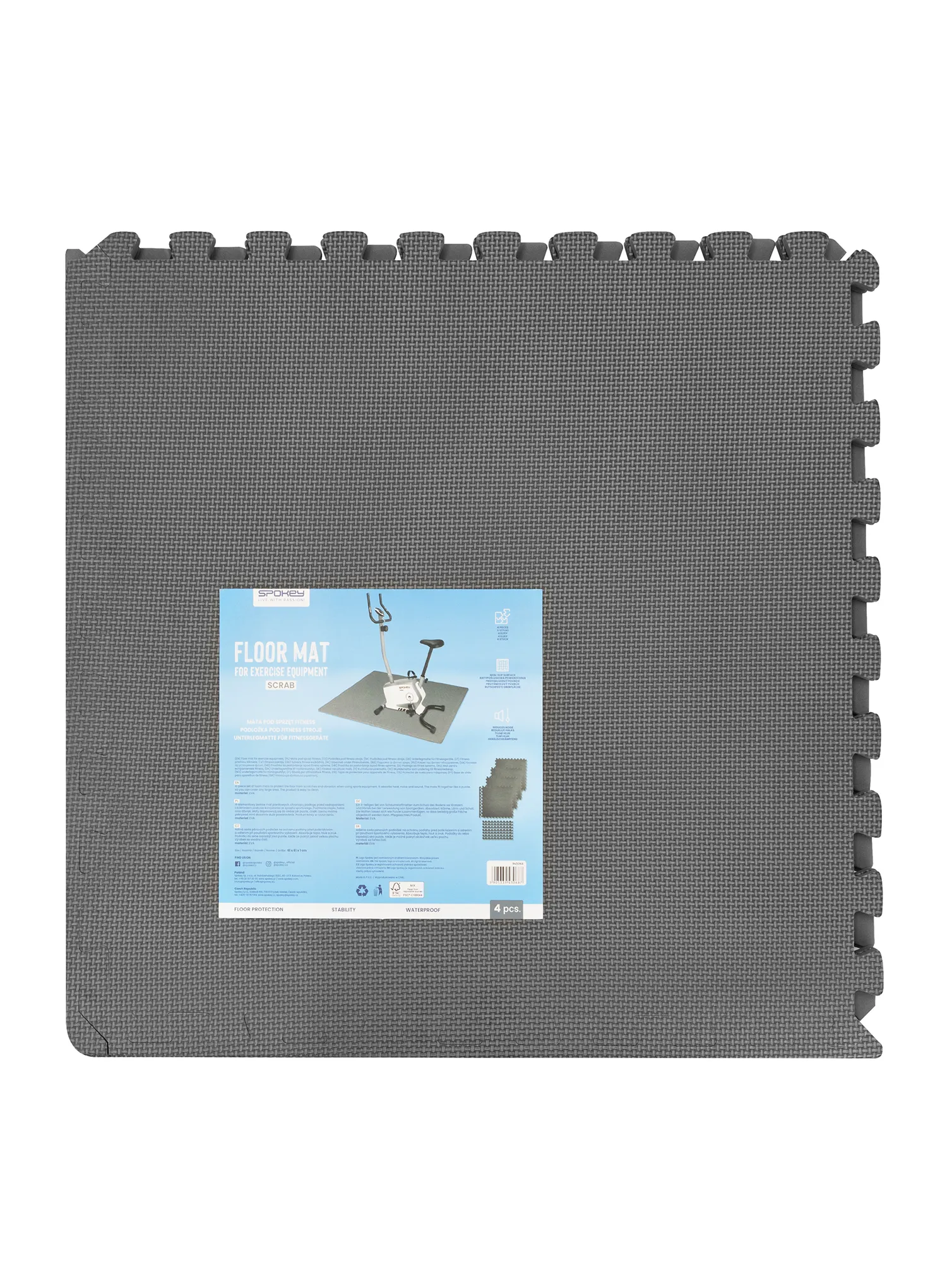 Unterlegmatte für Fitnessgeräte Spokey Scrab 1,0cm - grey