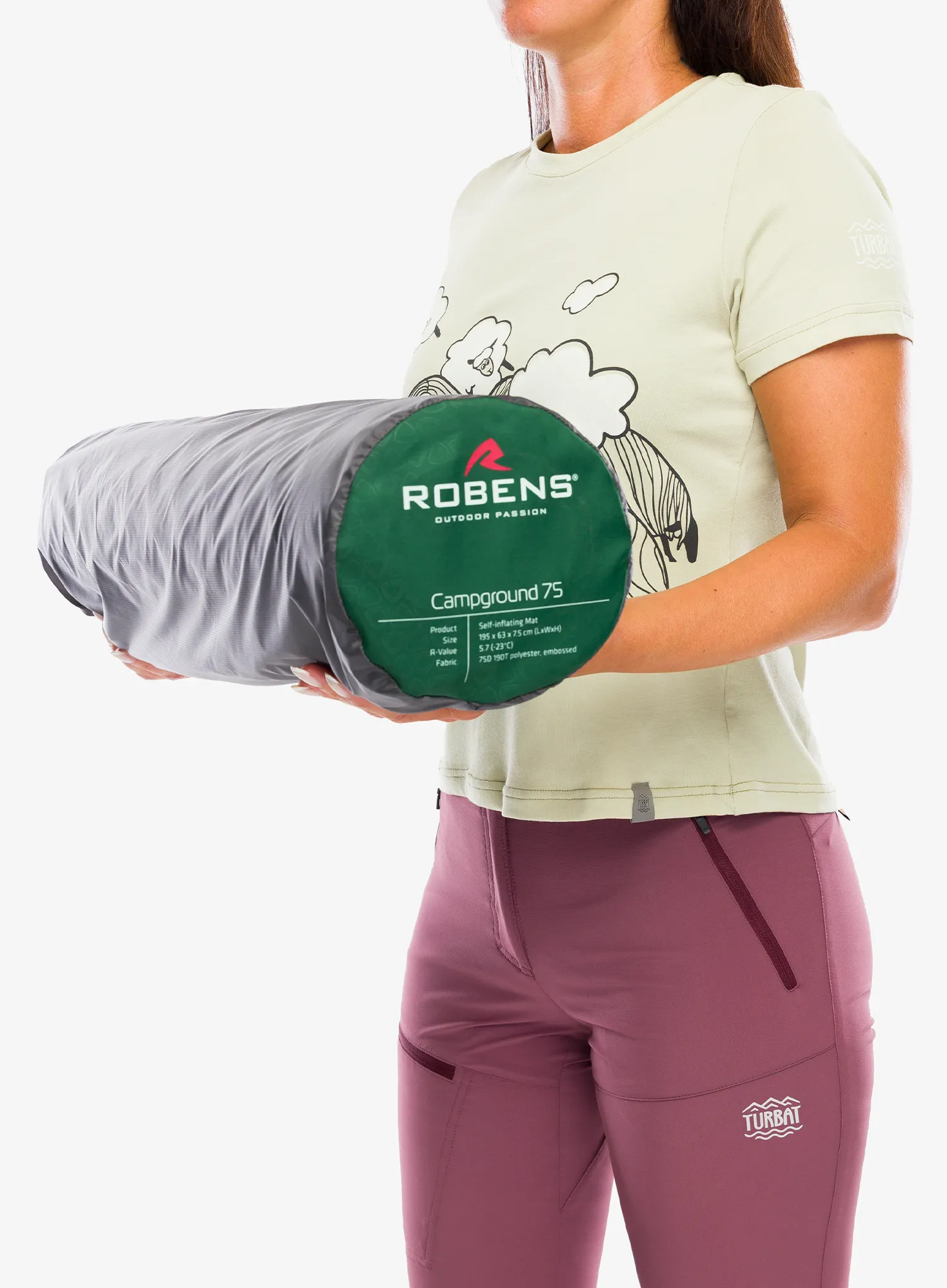Isomatte selbstaufblasend Robens Campground 75 - green