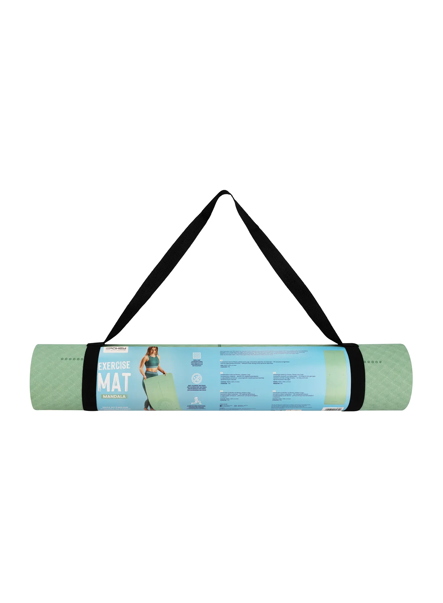 Trainingsmatte Spokey Mandala 0,4cm - green
