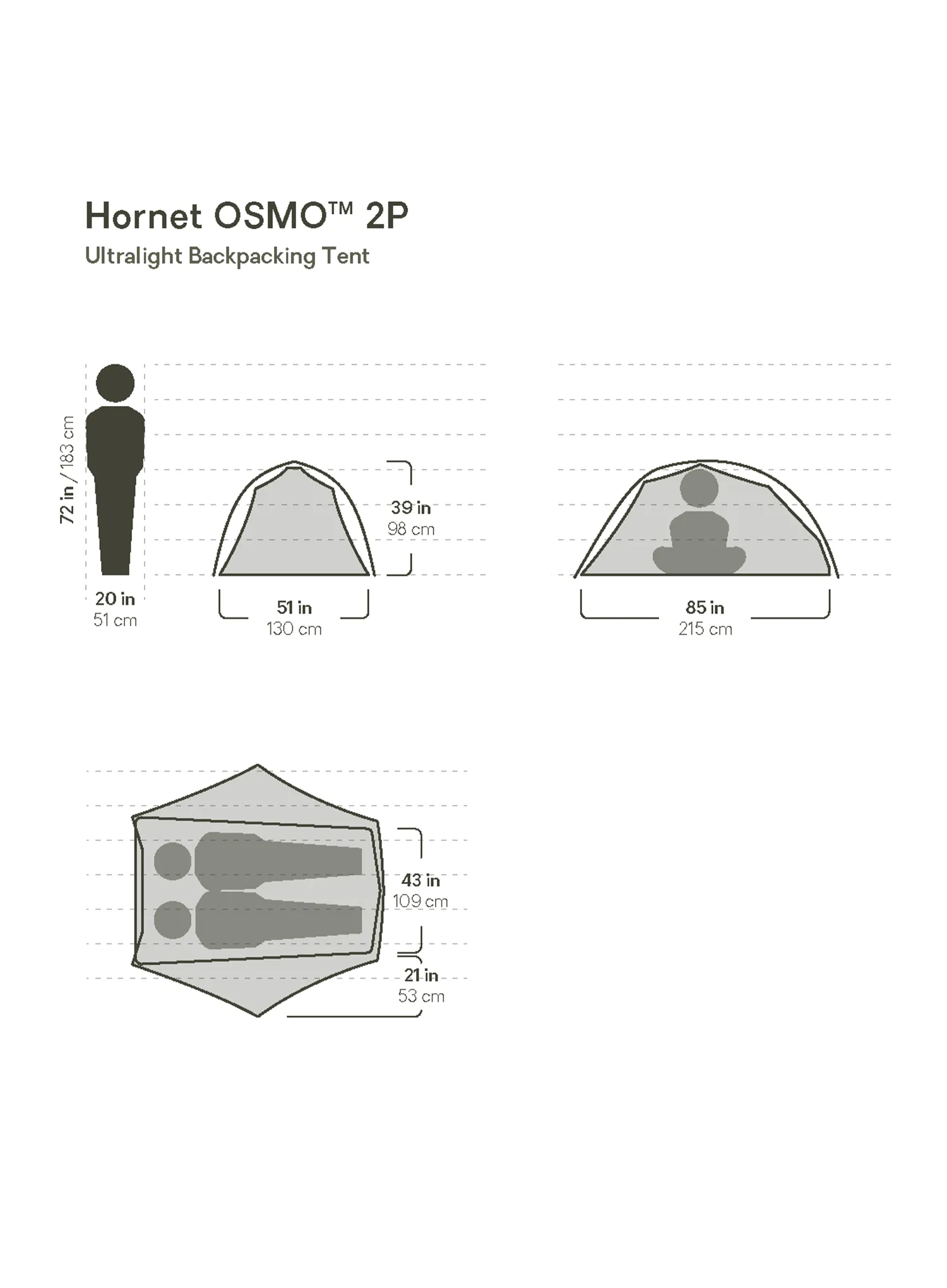 2-Personen-Zelt Nemo Hornet OSMO 2P - goodnight gray