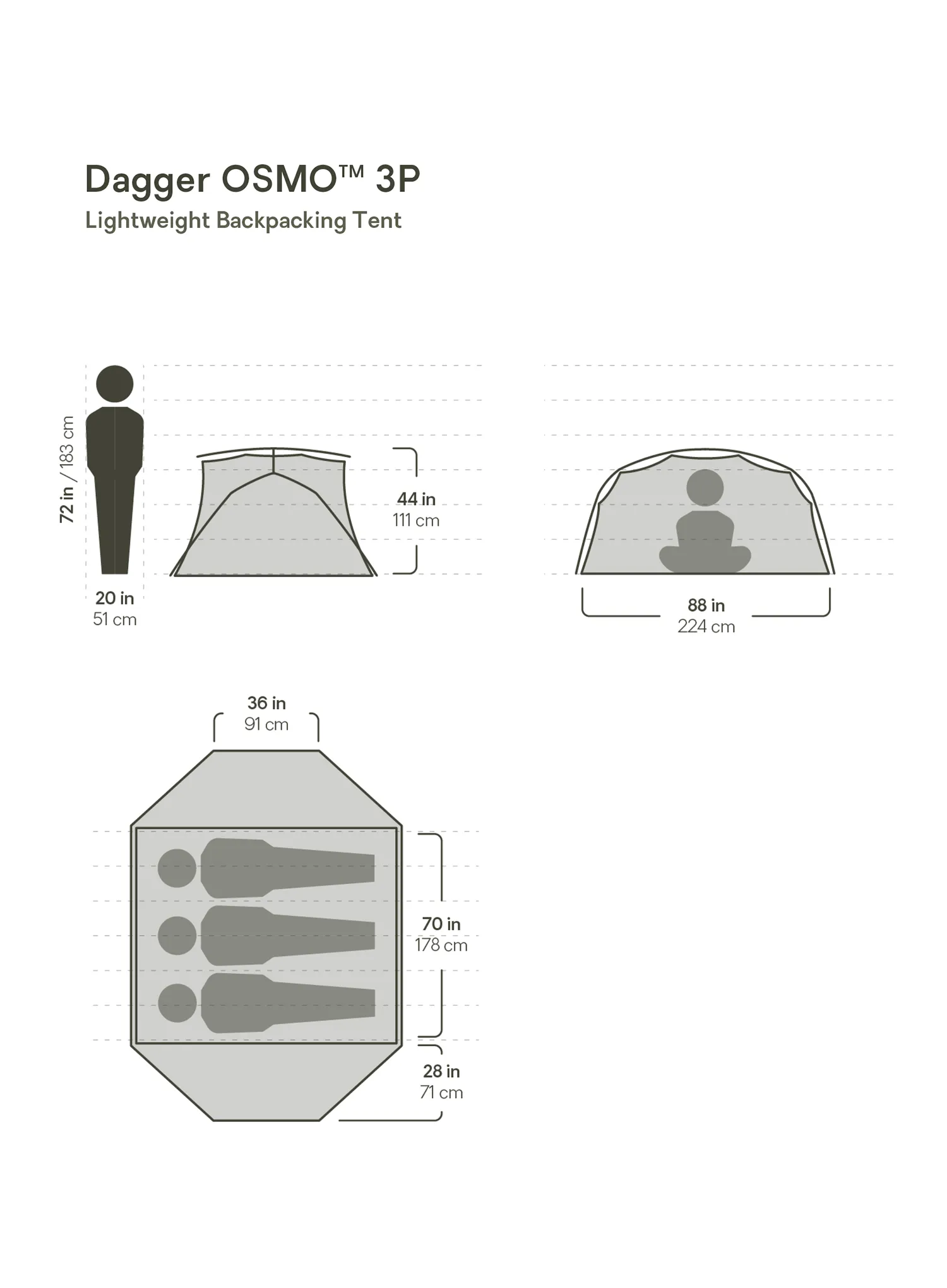 3-Personen-Zelt Nemo Dagger OSMO 3P