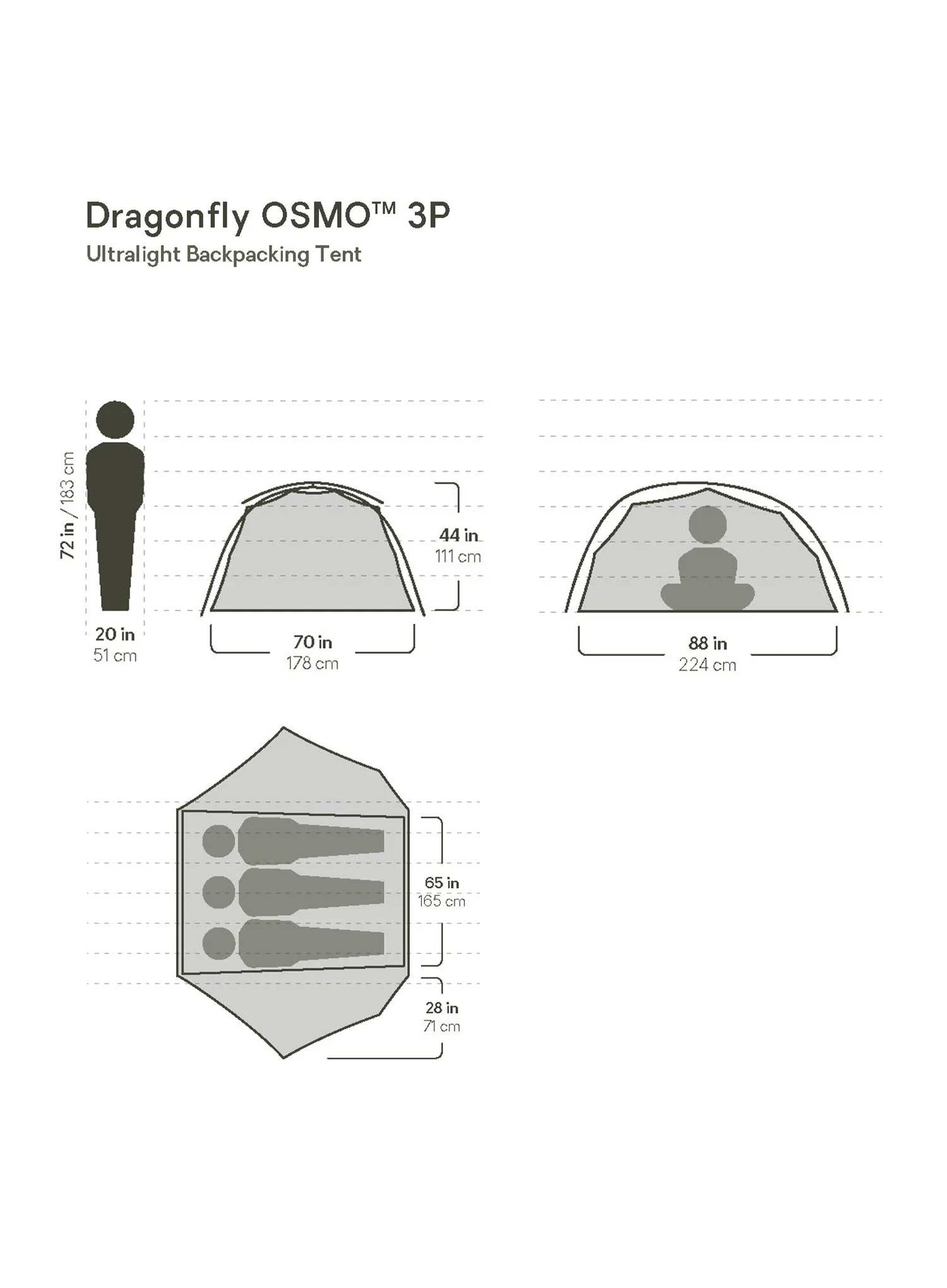3-Personen-Zelt Nemo Dragonfly OSMO 3P