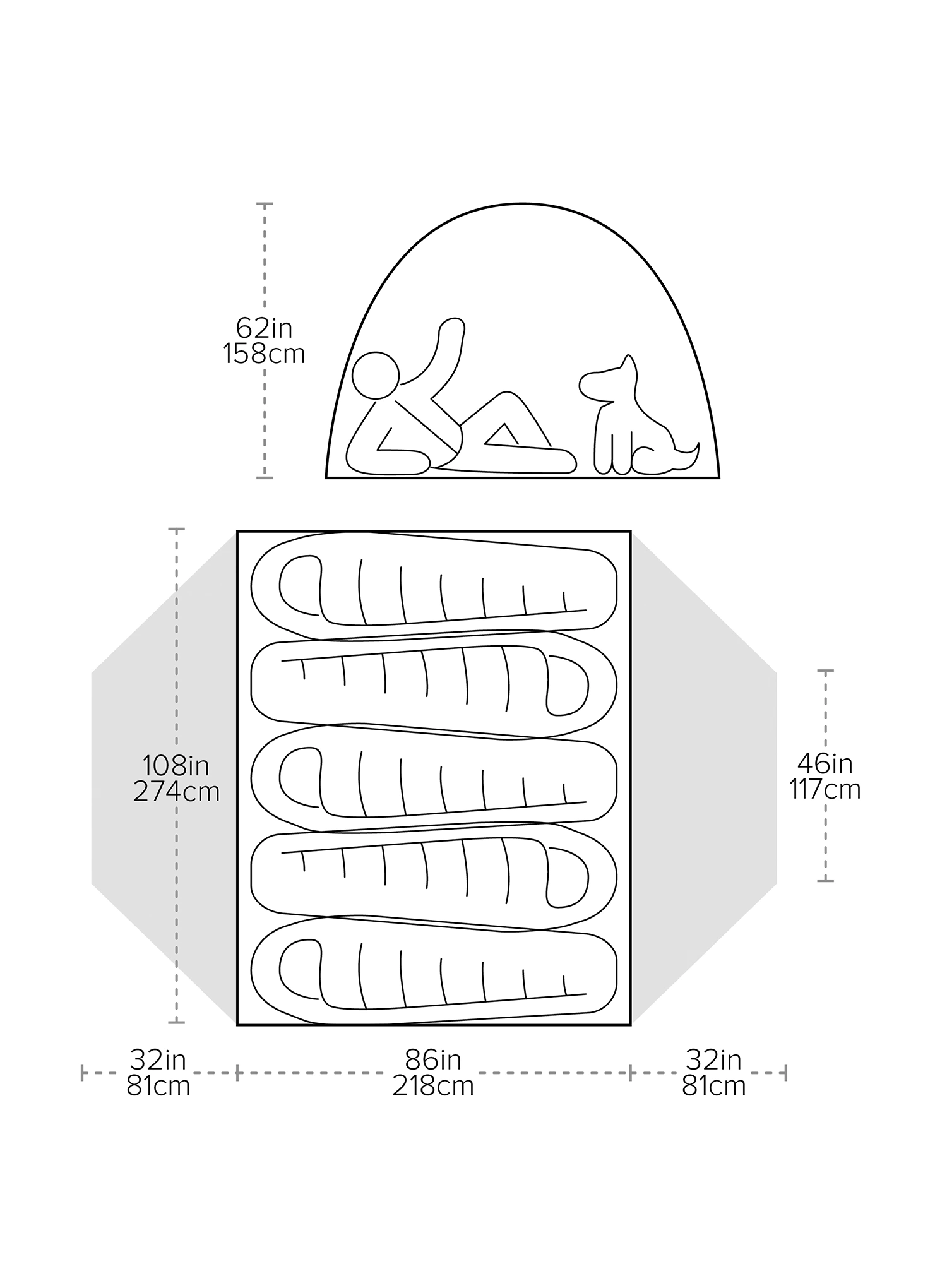 5-Personen-Zelt Big Agnes Copper Spur UL5 - tangelo