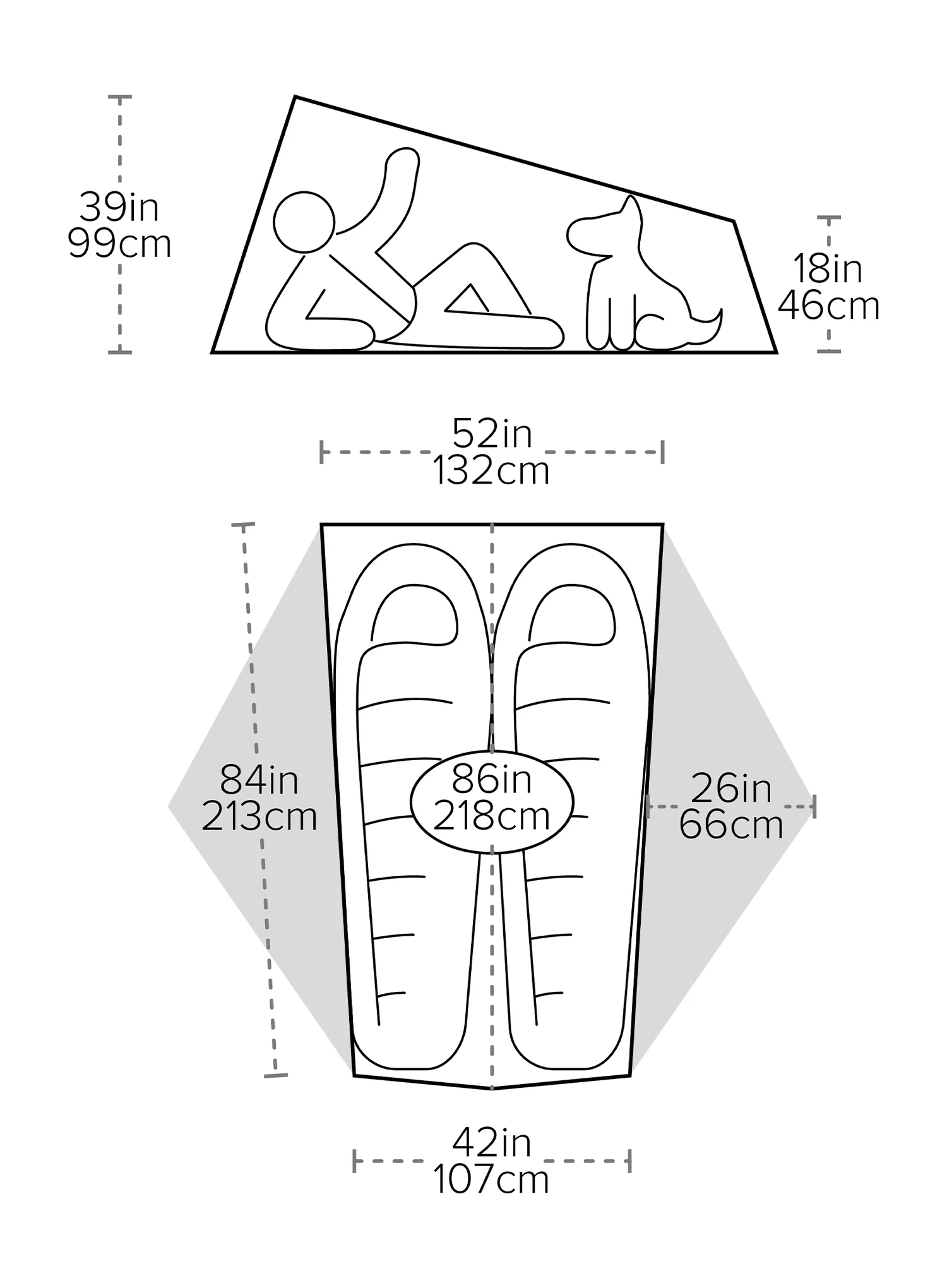 Zweimannzelt Big Agnes Tiger Wall UL2 - mercury/evening primrose