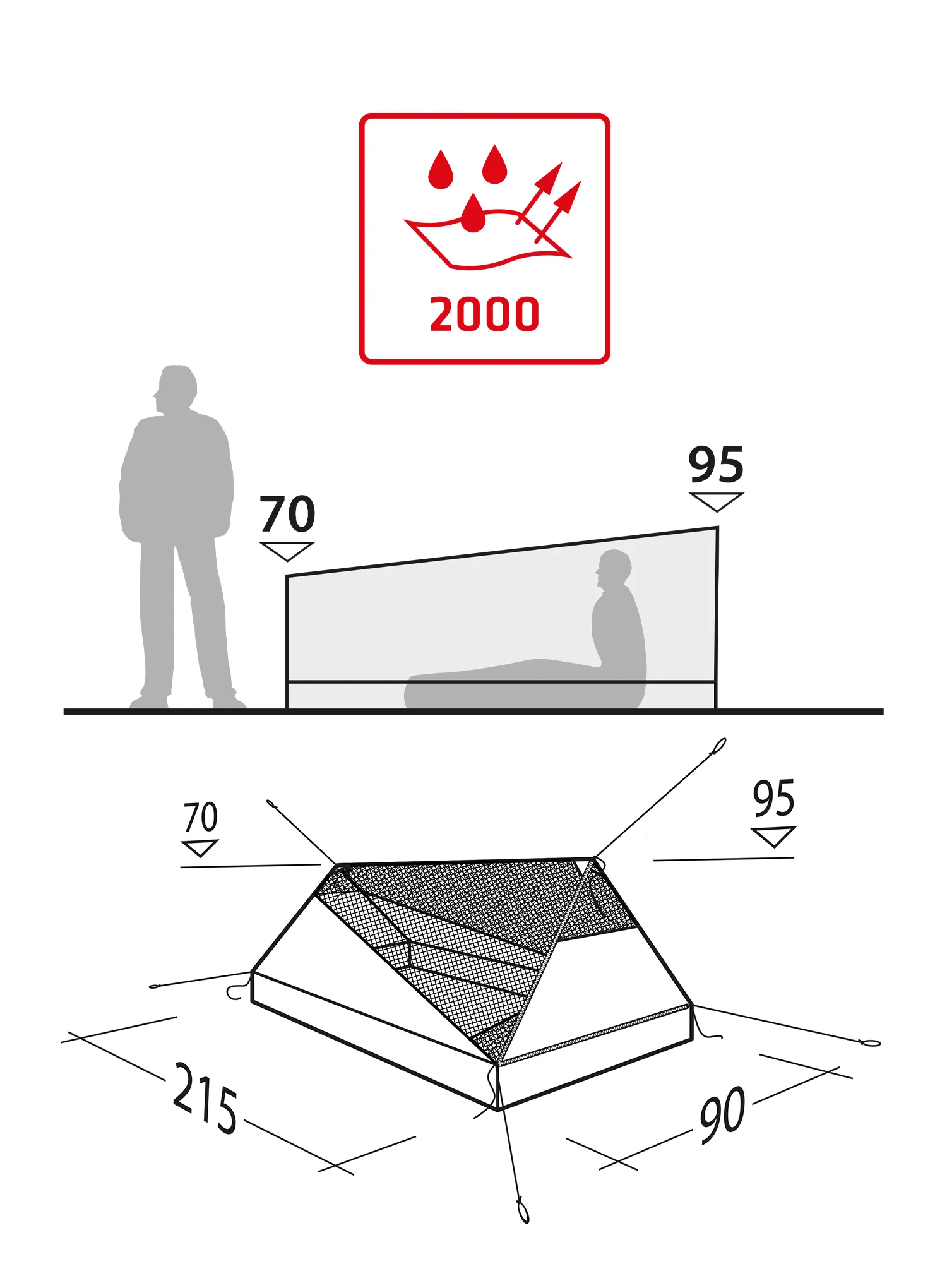 Einmannzelt Robens Vestis 1 Mesh Tent UL - orange