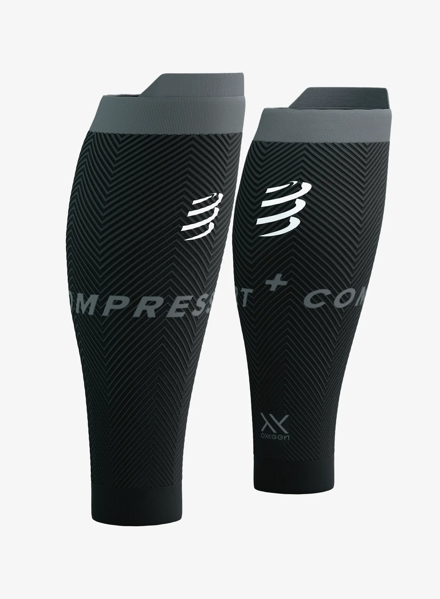Wadenkompressoren Compressport R2 Oxygen - black/steel grey