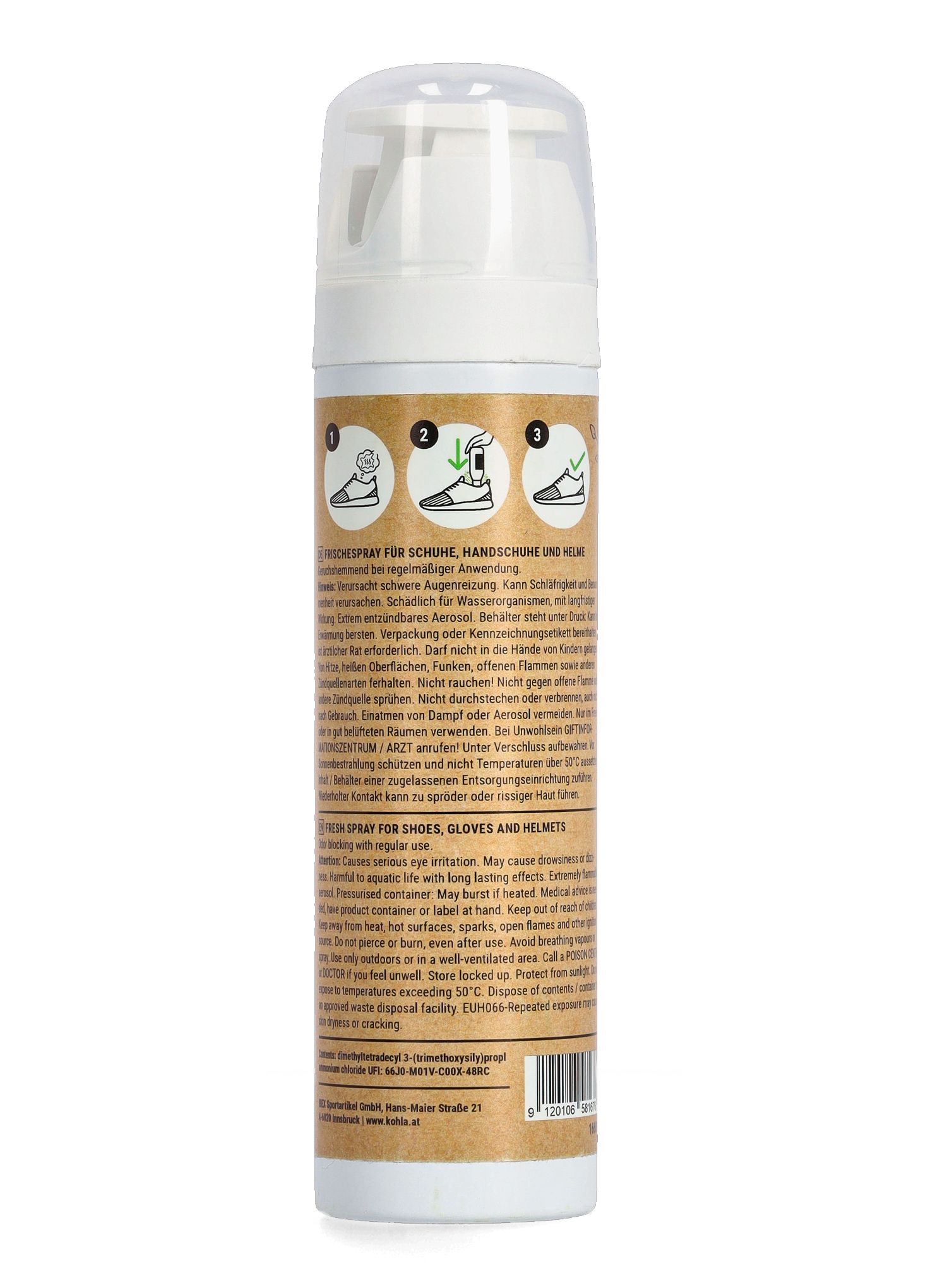 Schuherfrischer Kohla Care Eco-Refresh Spray 150 ml