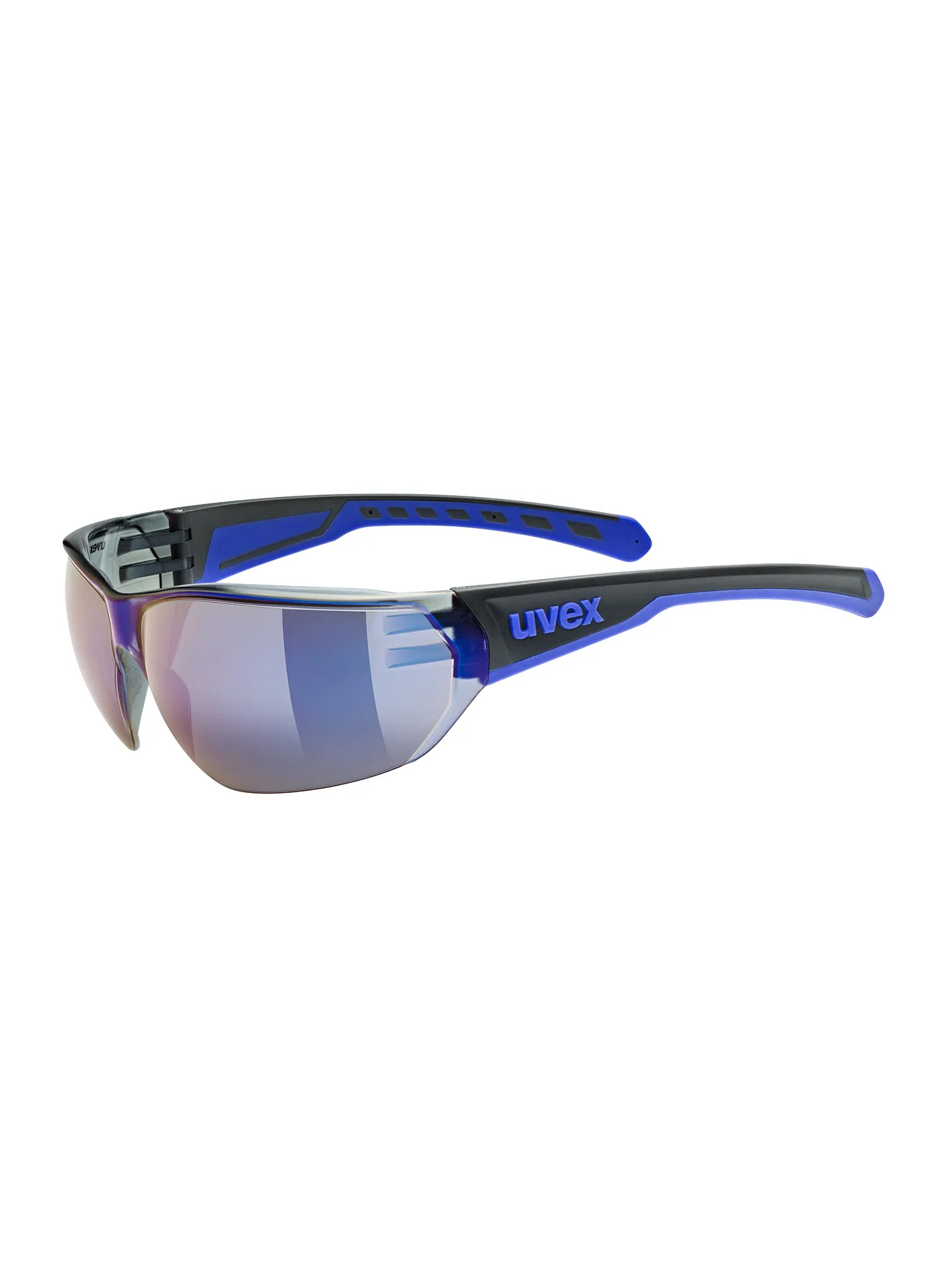 Sonnenbrille Uvex Equate - black/blue matt/mirror blue