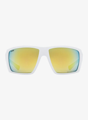 Sonnenbrille Uvex MTN Venture CV - white matt/mirror yellow