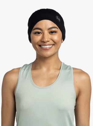 Stirnband Buff Merino Lightweight Headband - solid black