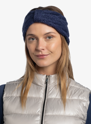Stirnband Damen Buff Knitted&Fleece Headband Caryn - midnight