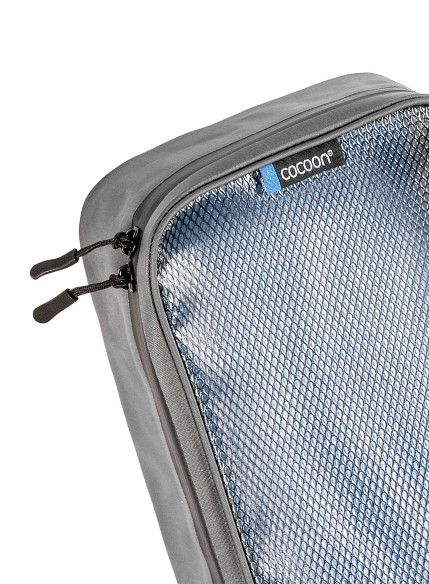 Reiseorganizer Cocoon Packing Cube - Laminated Net Top M - grey/blue