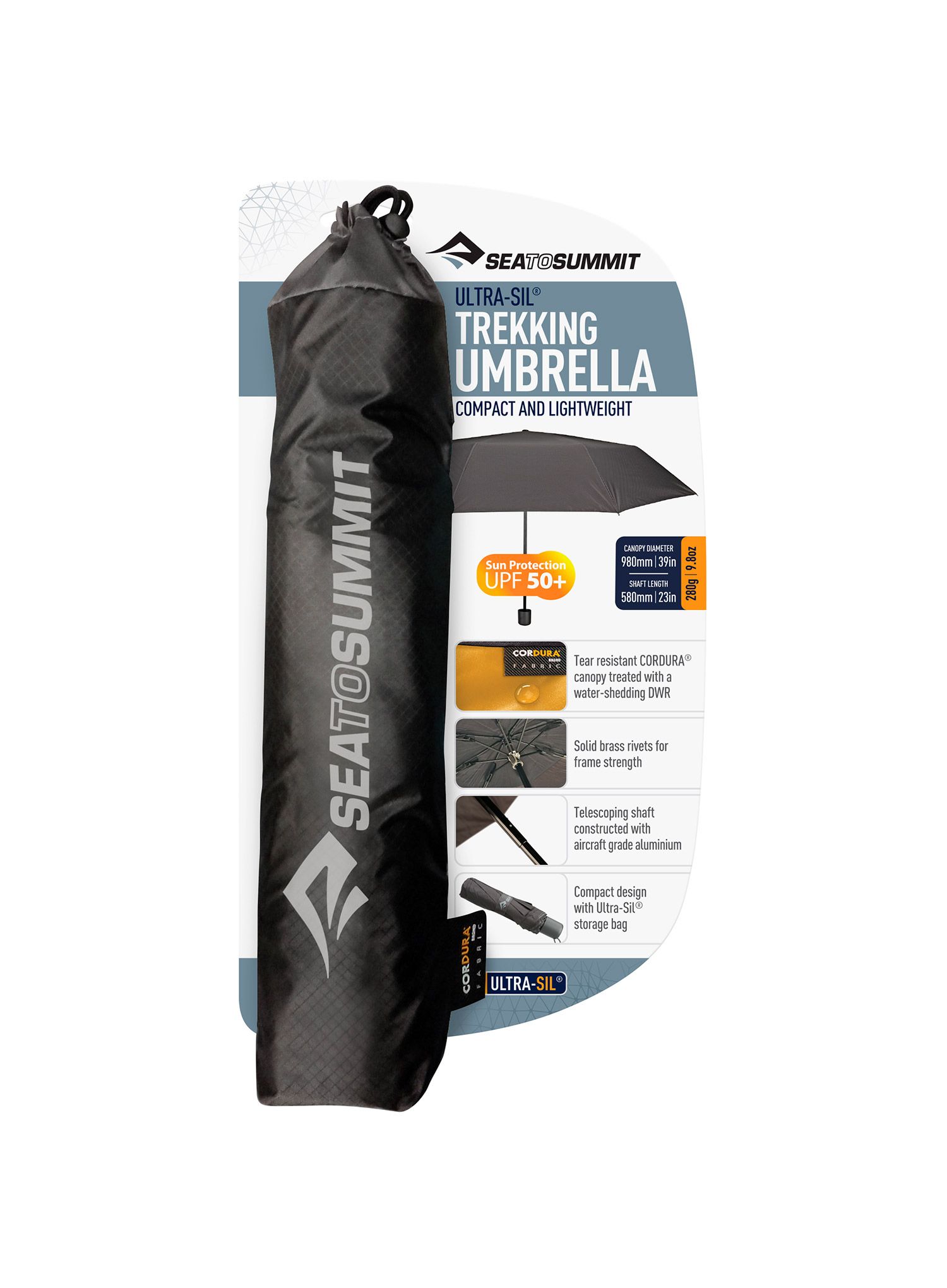 Regenschirm Sea To Summit Ultra-Sil Trekking Umbrella - black