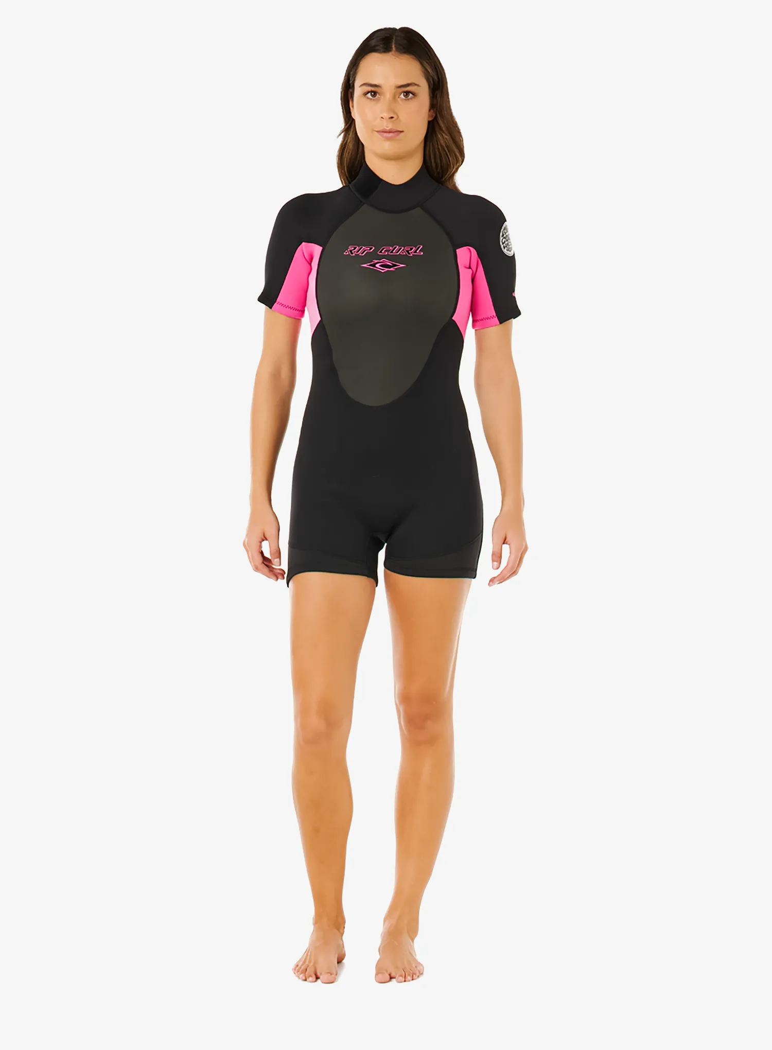 Damen-Neoprenanzug Rip Curl Omega Back Zip Springsuit - black/pink
