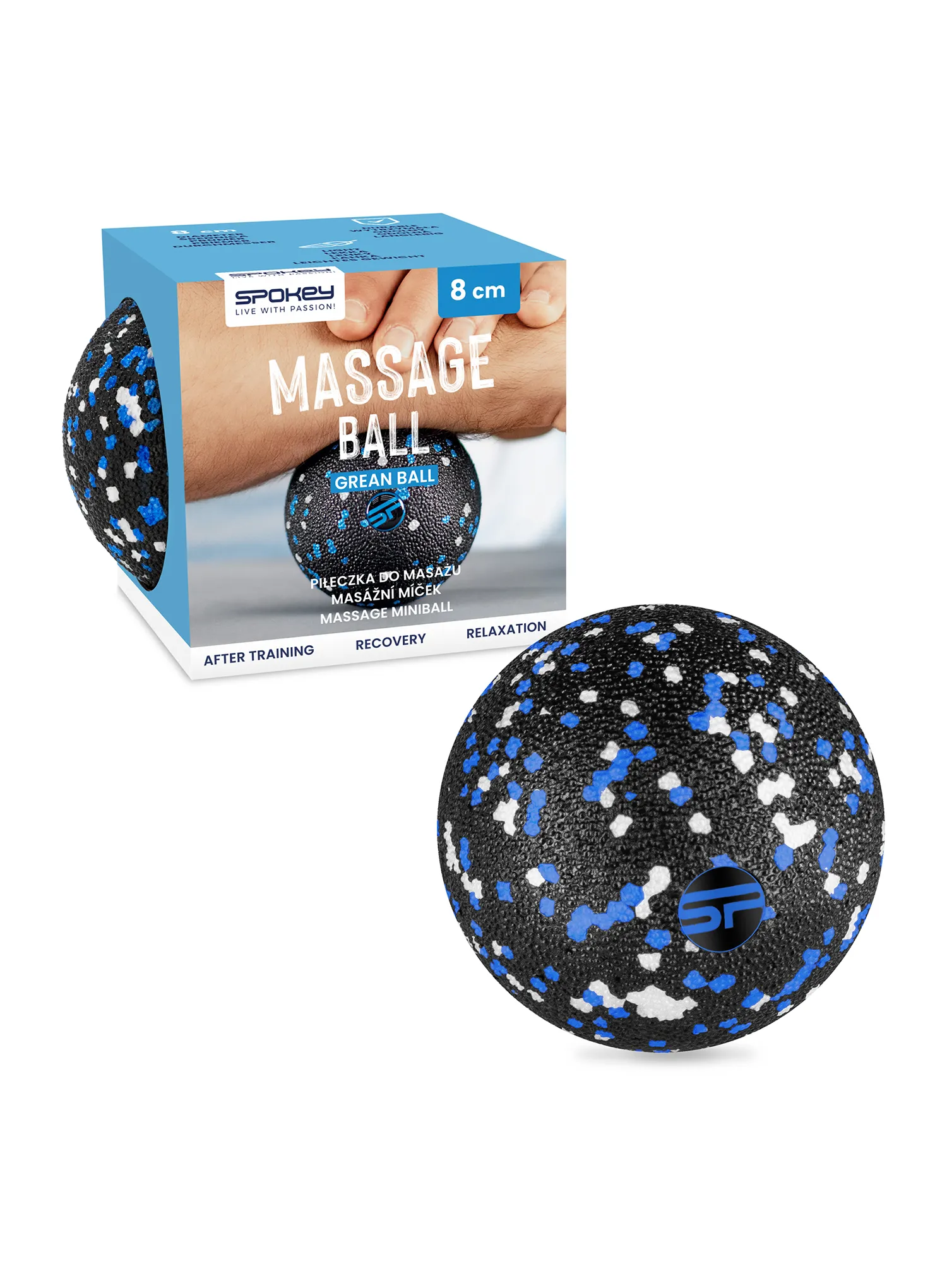 Massageball Spokey Grean Ball - black/blue/white