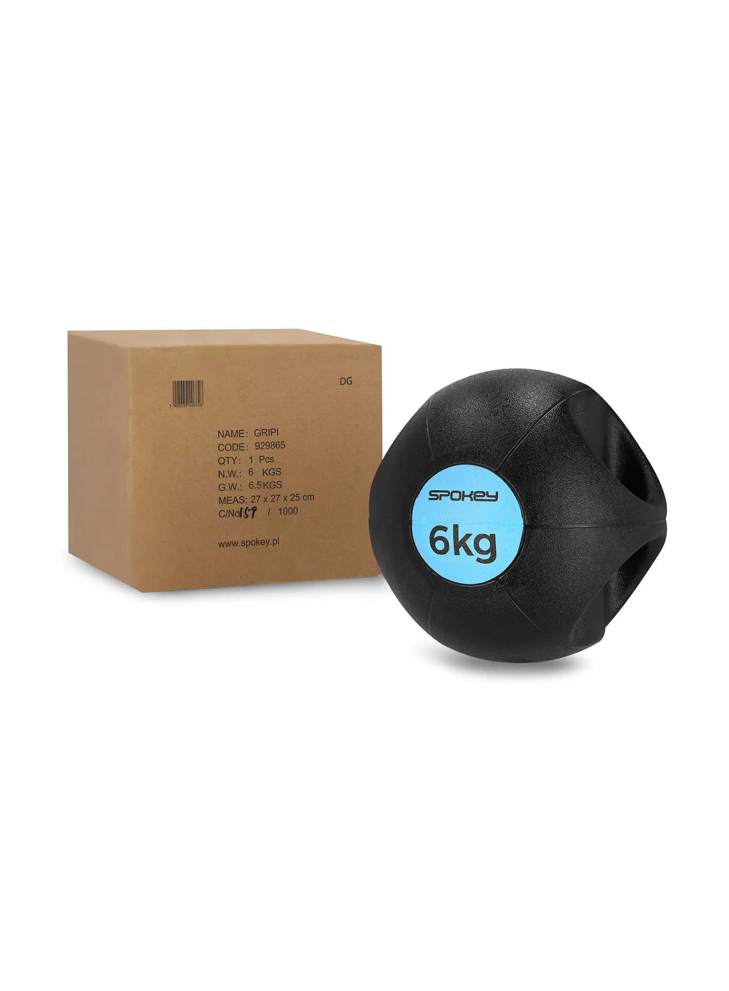Ball für funktionelles Training Spokey Gripi 6kg - black
