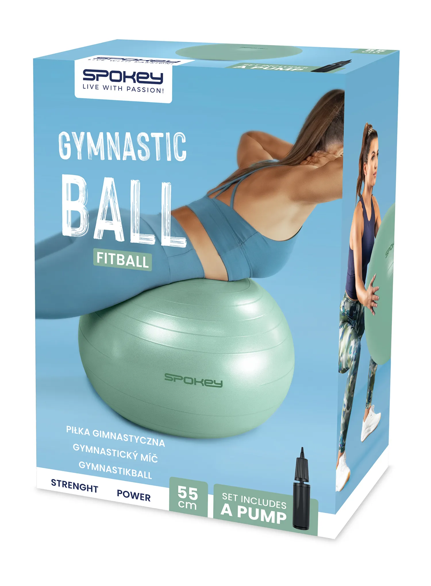 Gymnastikball Spokey Fitball 55cm - green