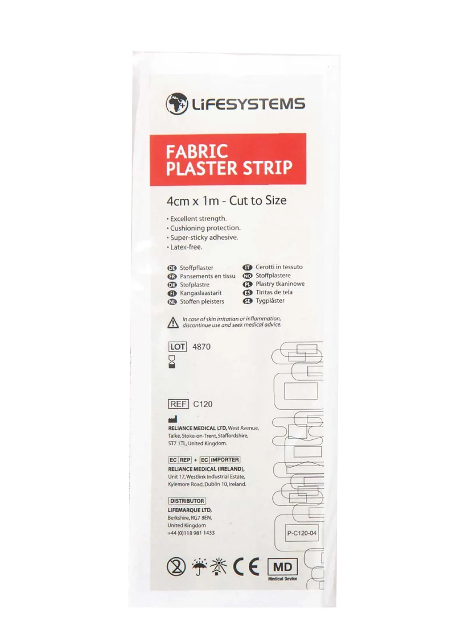 Hühneraugenpflaster Lifesystems Fabric Strip 4m x 1m x 3m - nude