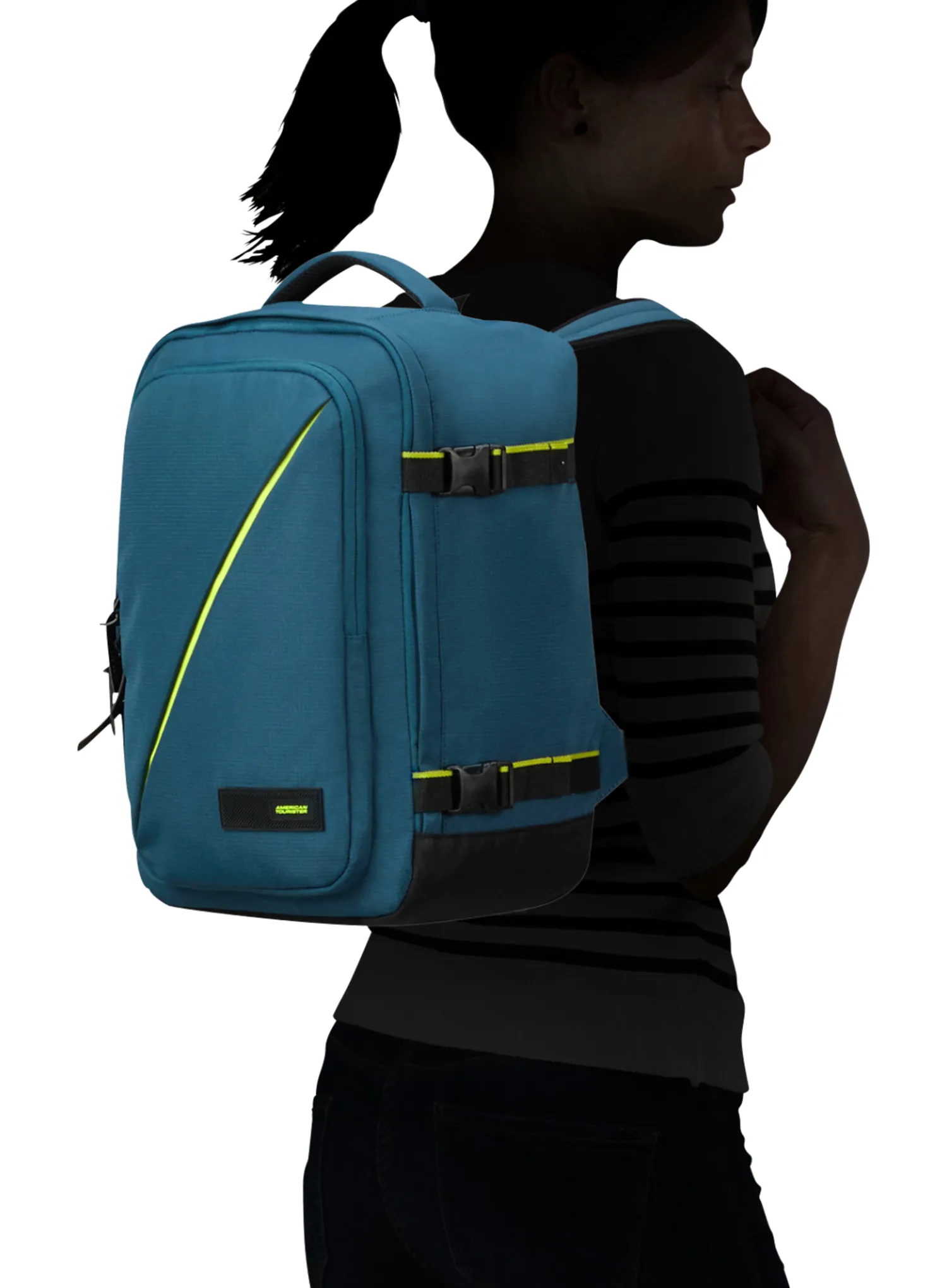 Rucksack für das Flugzeug American Tourister Take2cabin S - harbor blue