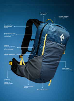 Wanderrucksack Damen Black Diamond Pursuit 25 Backpack - black/black
