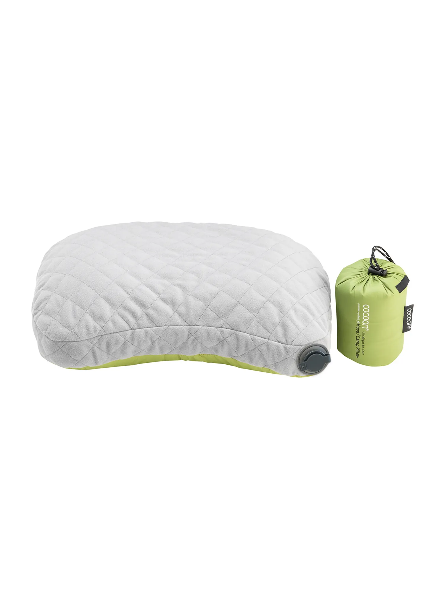 Aufblasbares Kissen Cocoon Air-Core Hood/Camp Pillow - wasabi/grey
