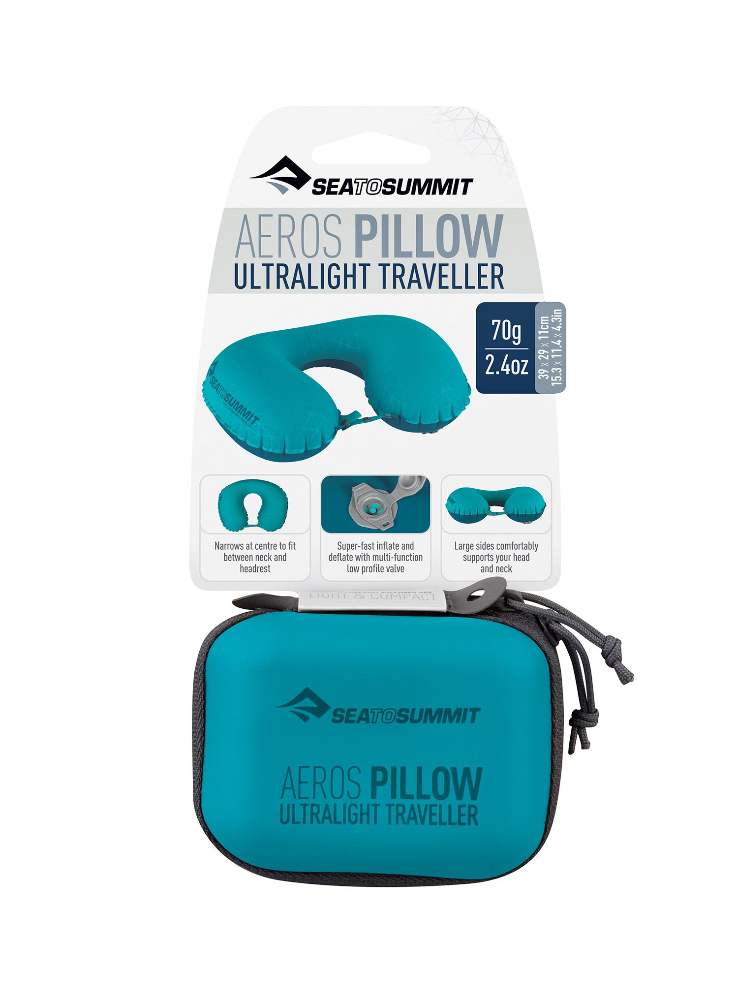 Kissen Sea To Summit Aeros Ultralight Pillow Traveller - aqua