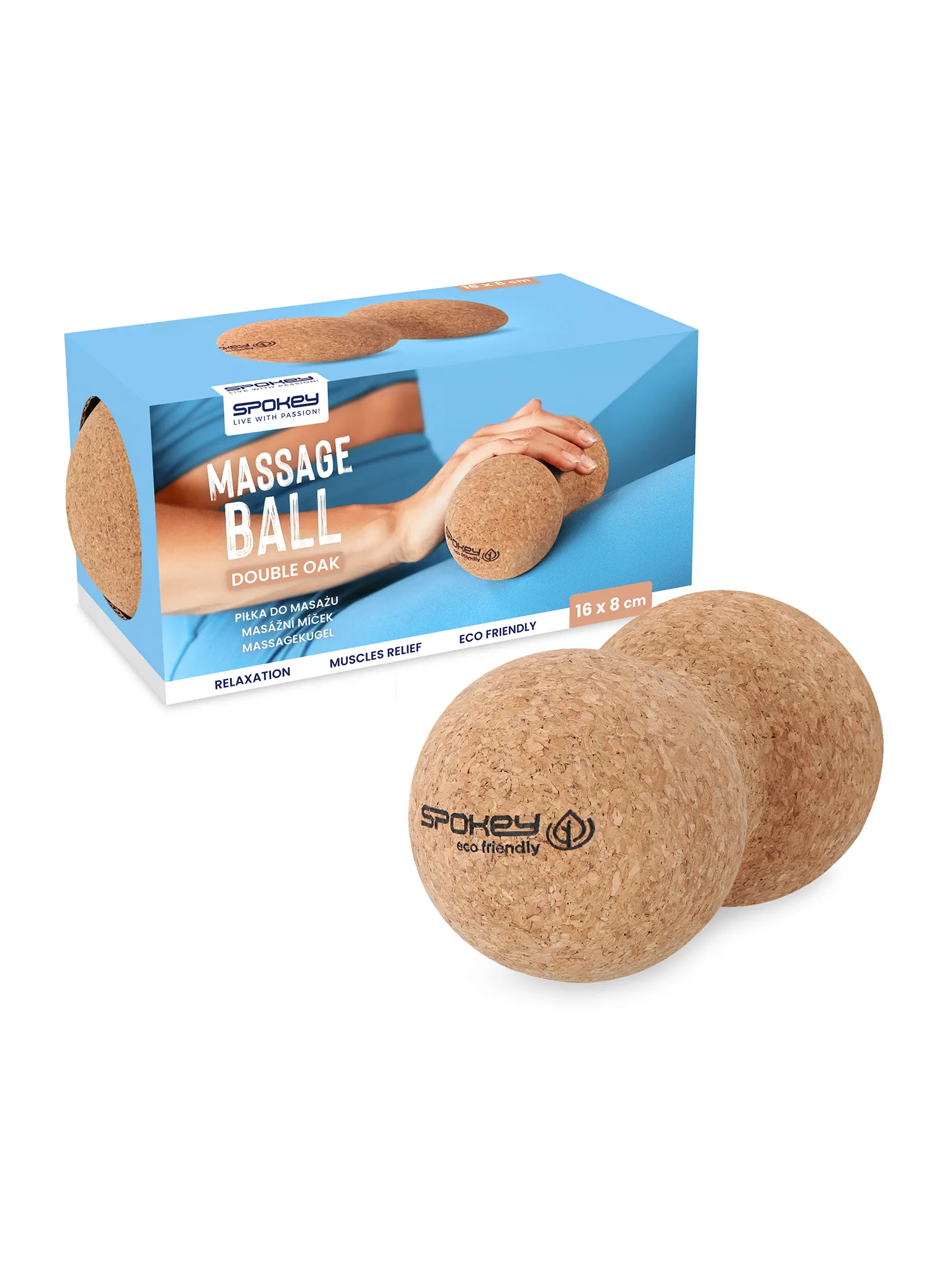 Faszien-Doppelball Spokey Double Oak - cork