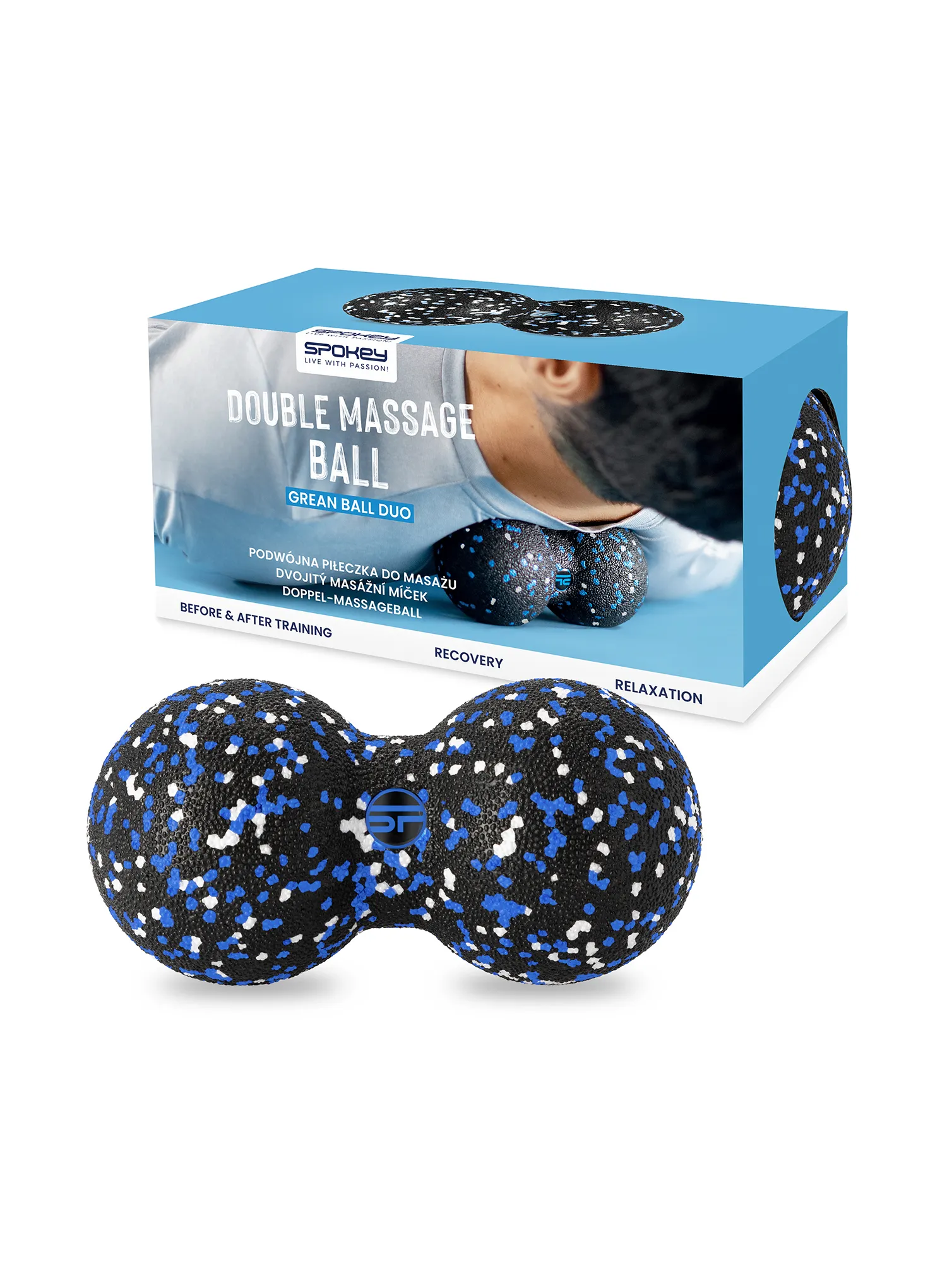 Faszien-Doppelball Spokey Grean Ball Duo - black/blue/white