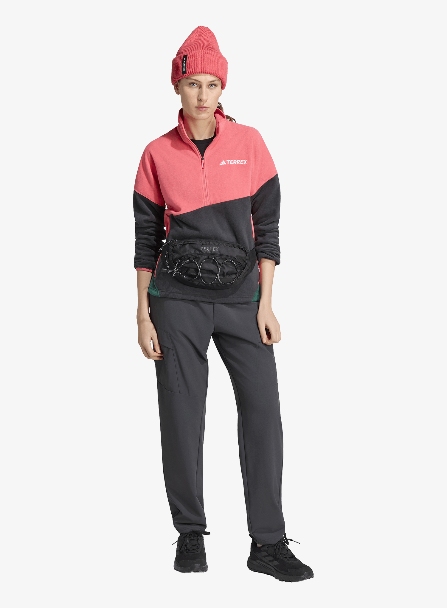 Fleecepullover Damen adidas TERREX Multi Climawarm Fleece Anorak - pure turbo/carbon