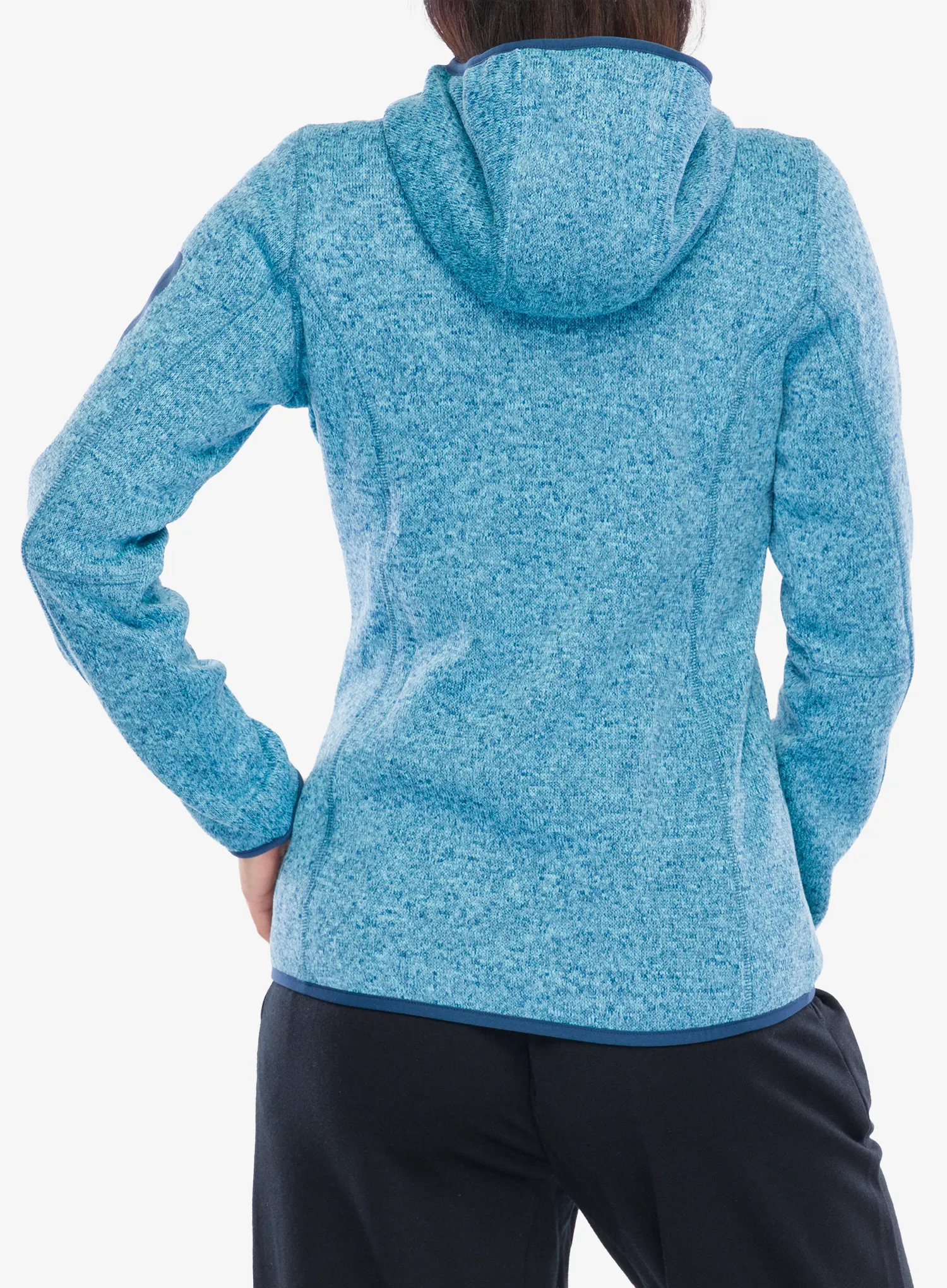 Fleecepullover Damen CMP Londra Fix Hood Jacket Knitted - topazio/blue ink